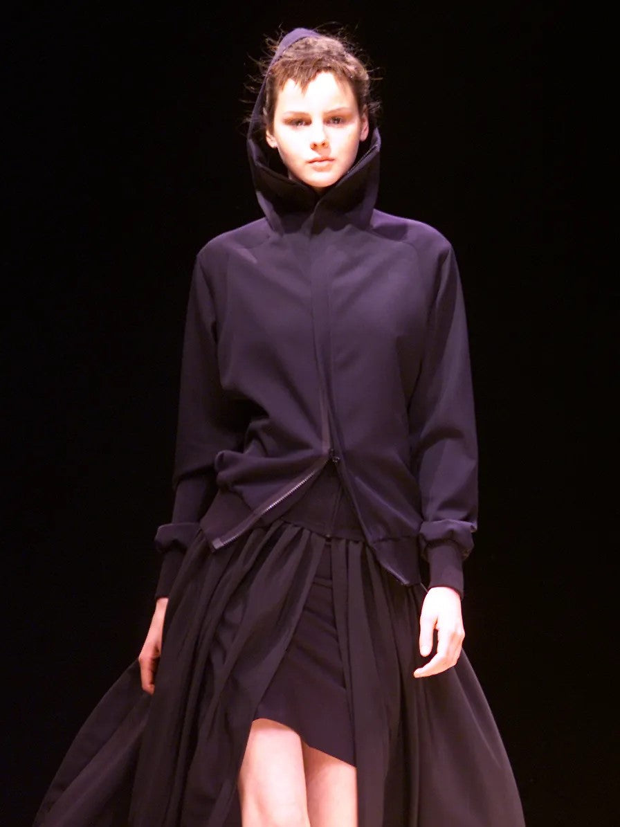 a/w 01 hooded sailor collar jacket black ∙ wool ∙ xsmall