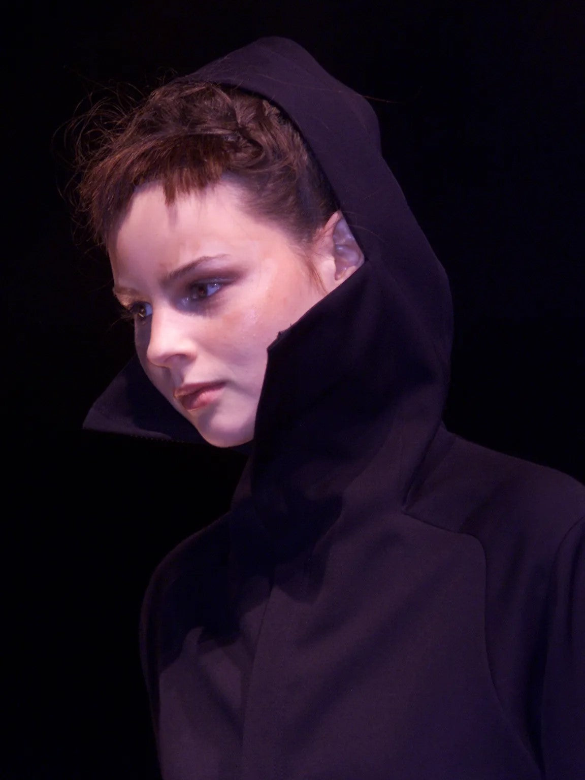 a/w 01 hooded sailor collar jacket black ∙ wool ∙ xsmall