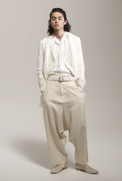 s/s 09 garment dyed contrast panel sarouel pants black ∙ cotton rayon ∙ medium