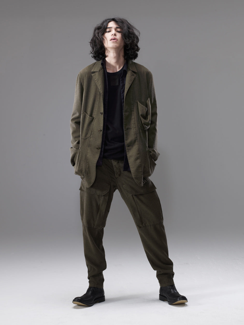 a/w 08 pigment printed cargo pants aged brown ∙ wool ∙ medium