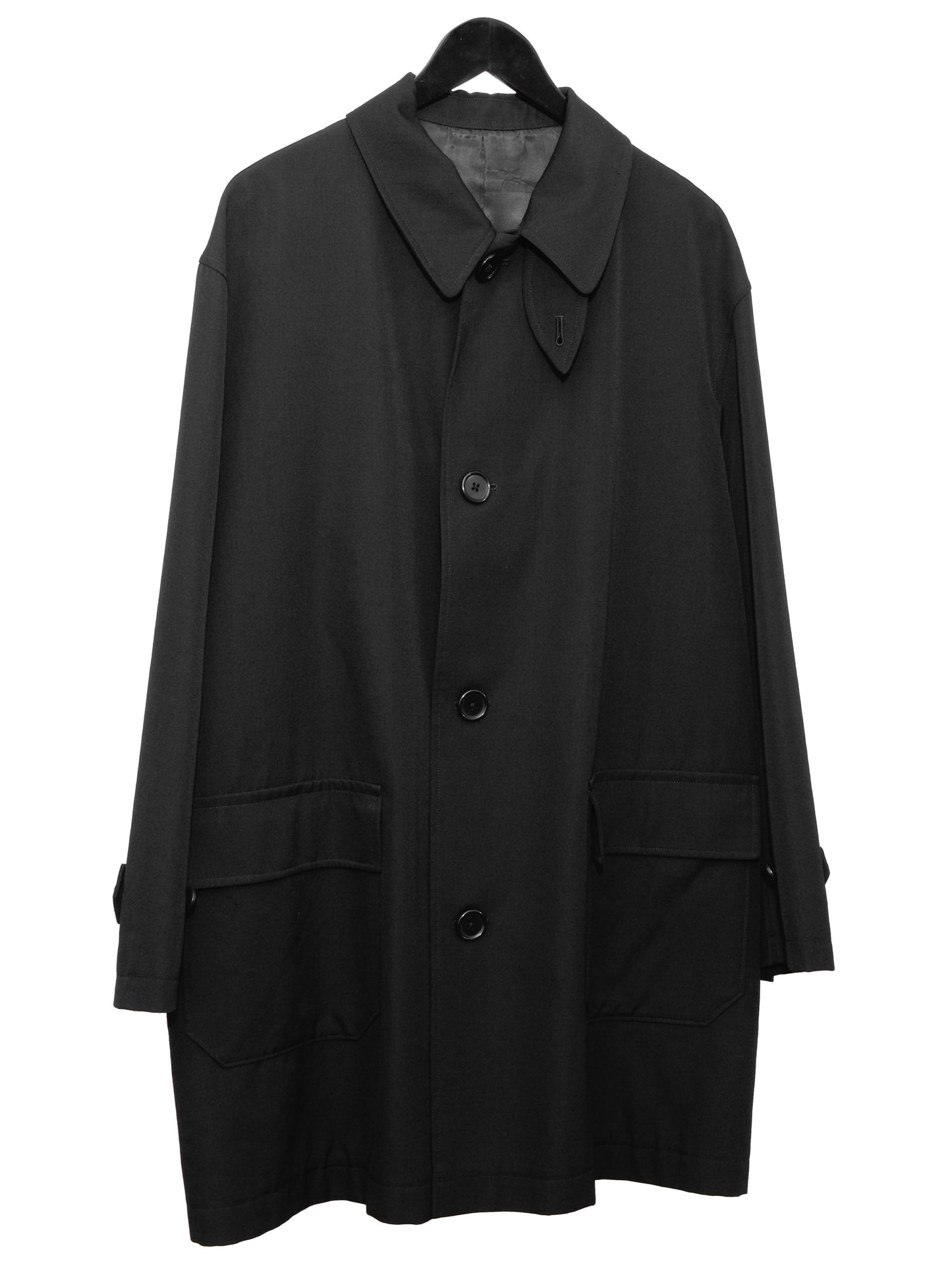 convertible collar coat black ∙ wool ∙ large