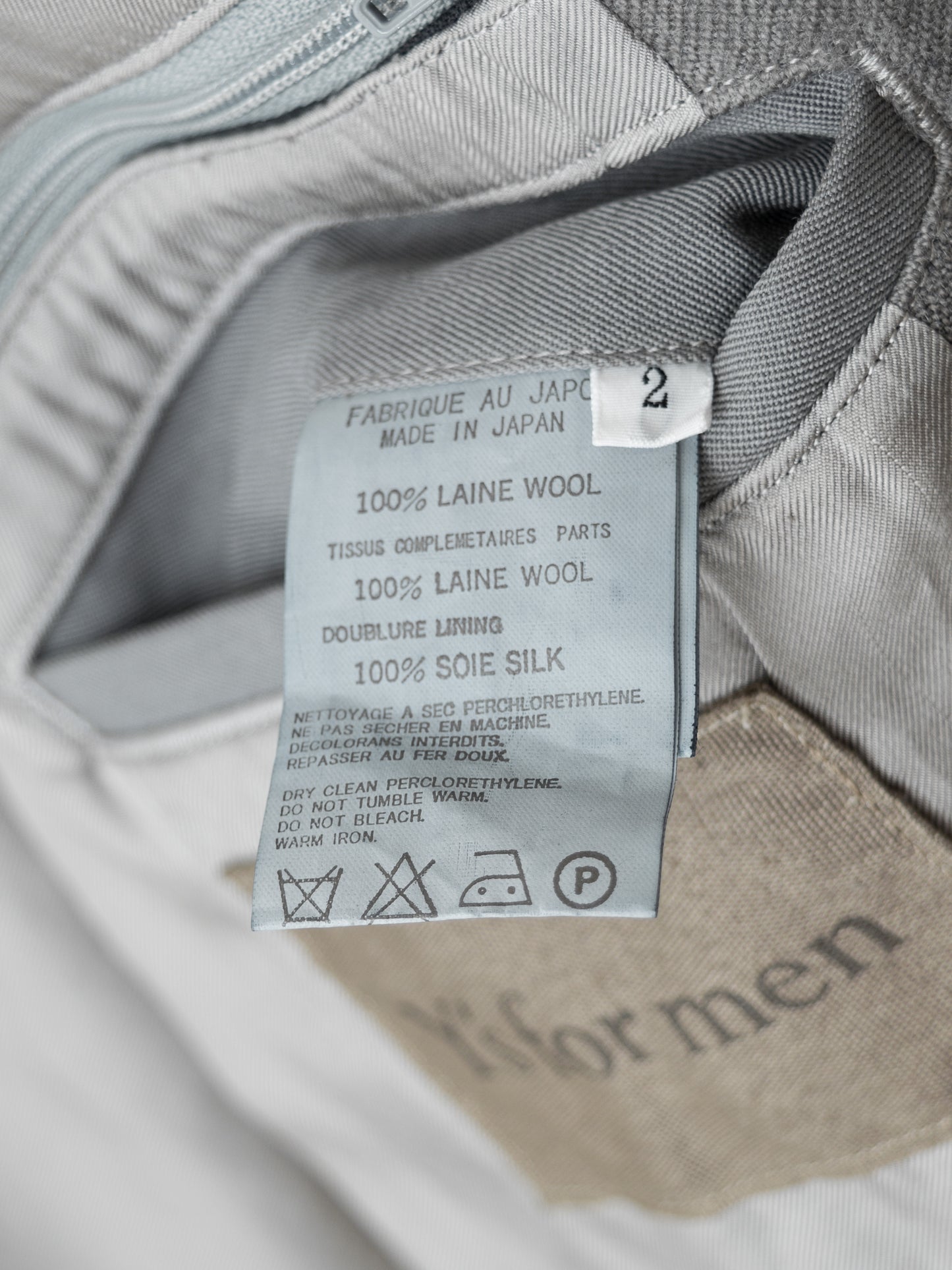 a/w 03 garment dyed tailored jacket ash ∙ wool ∙ small