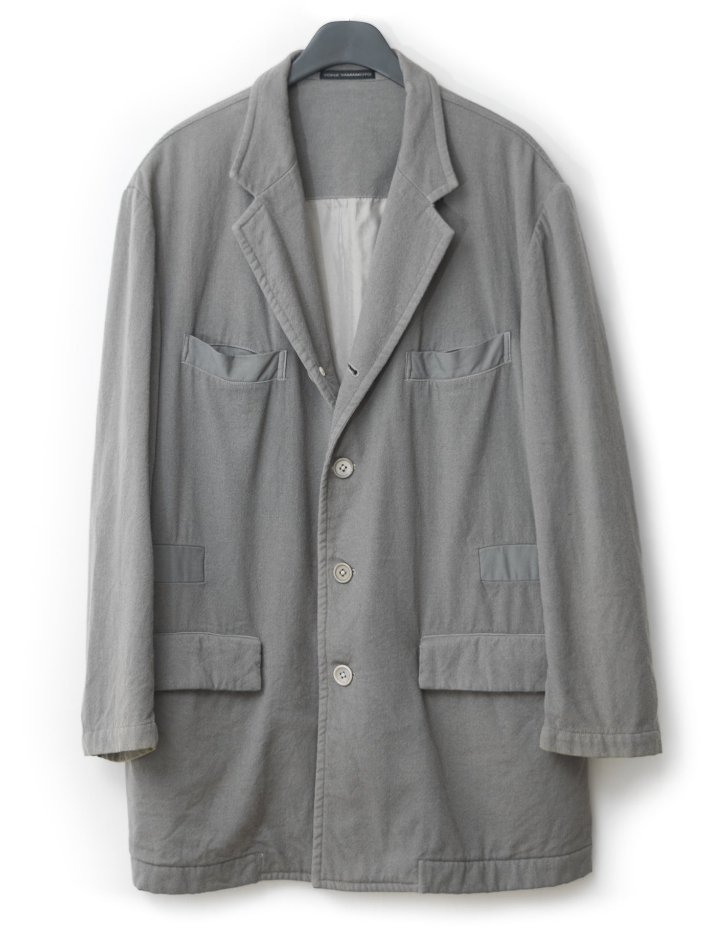 a/w 03 garment dyed tailored jacket ash ∙ wool ∙ small