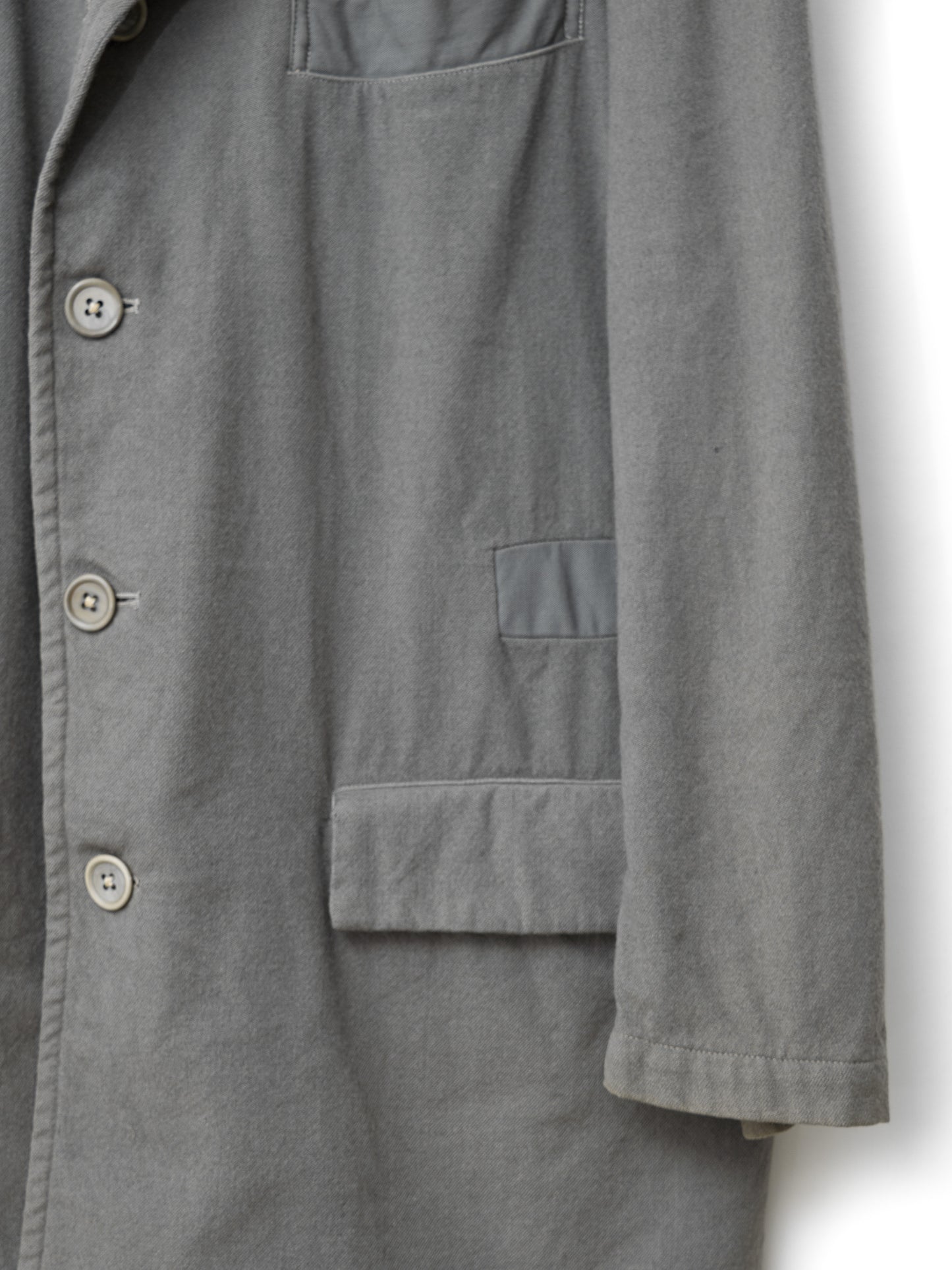 a/w 03 garment dyed tailored jacket ash ∙ wool ∙ small