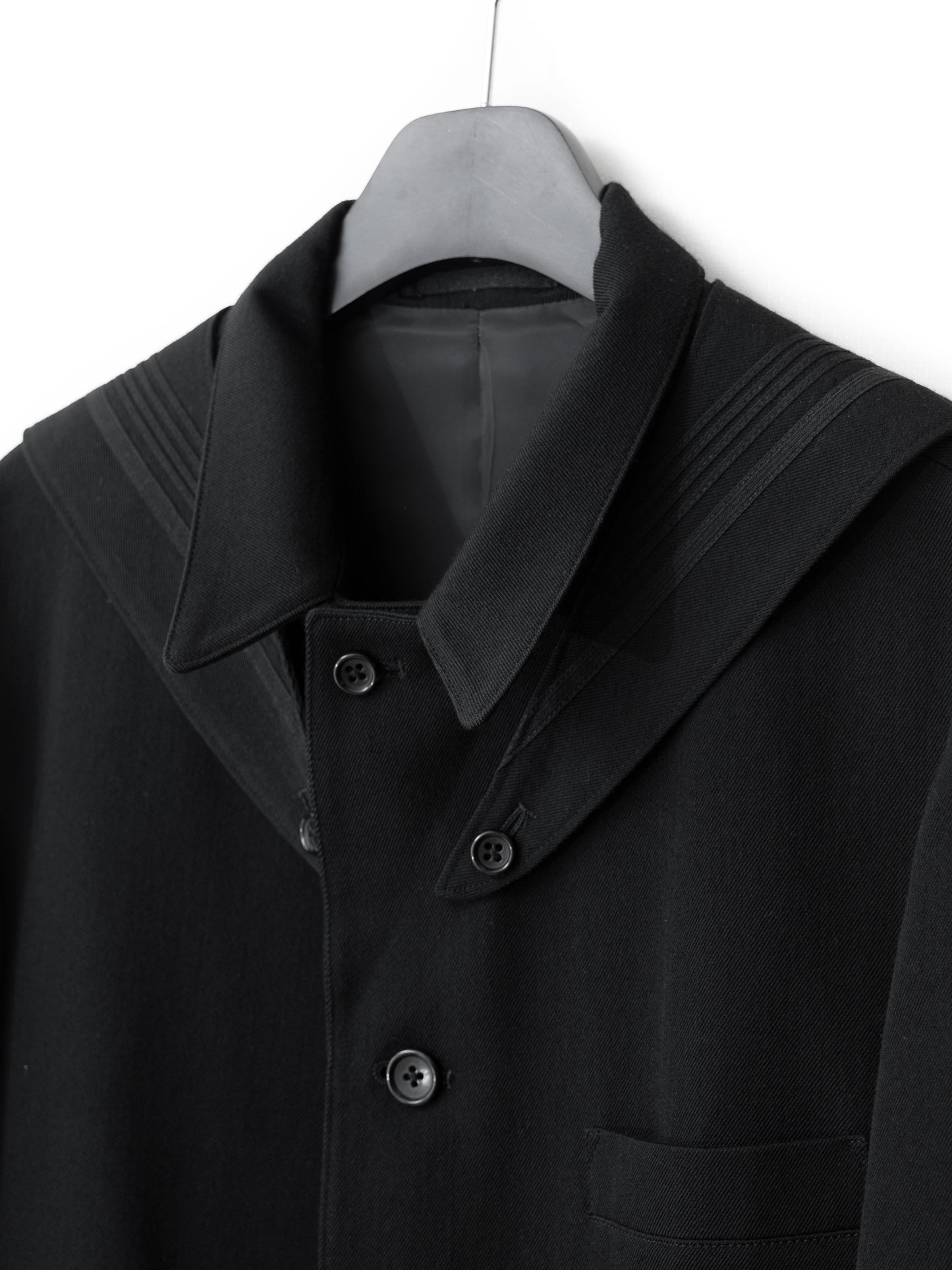 a/w 00 sailor collar tailored jacket black ∙ wool cotton ∙ medium