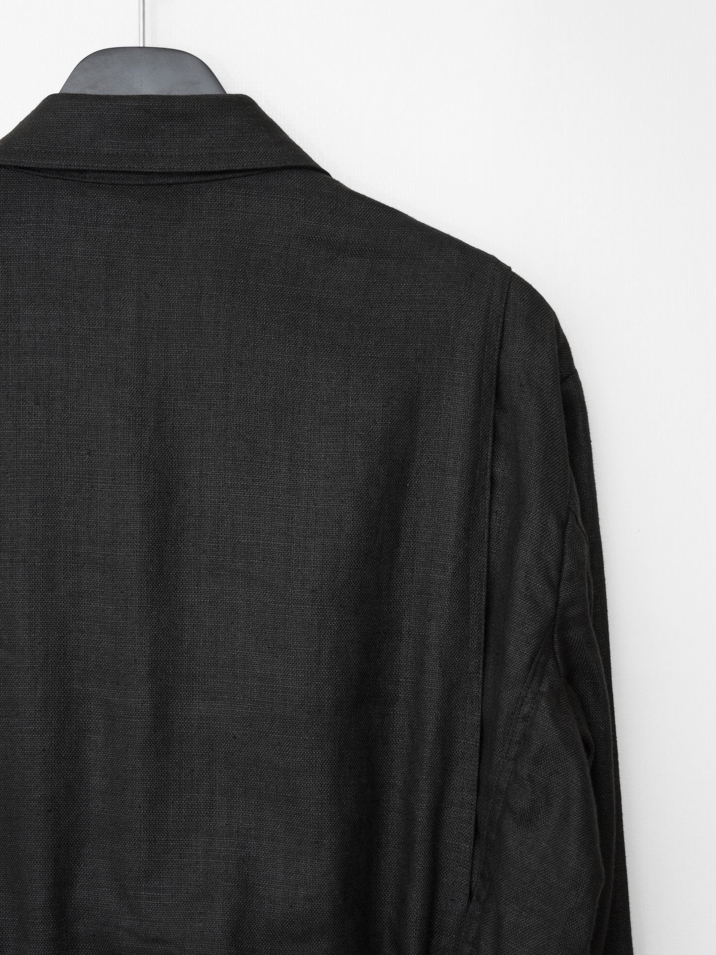 s/s 03 double zip field jacket black ∙ linen ∙ medium