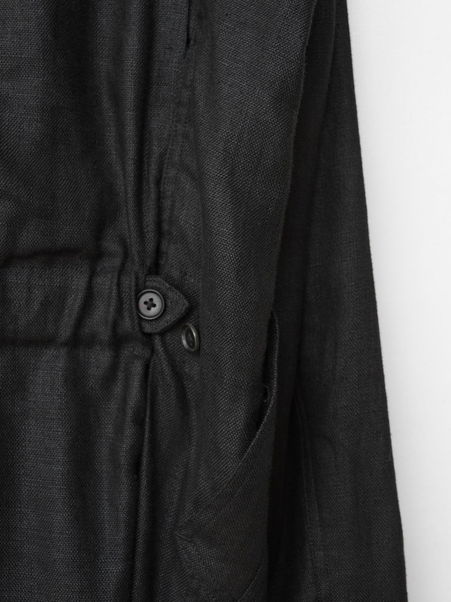 s/s 03 double zip field jacket black ∙ linen ∙ medium