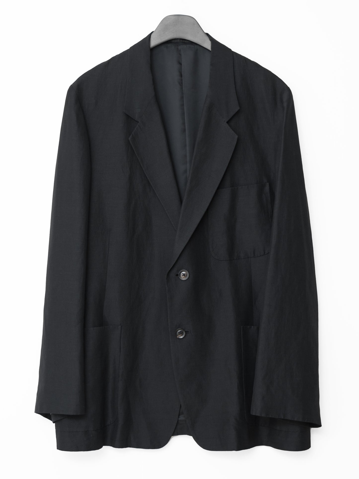 s/s 03 tailored jacket black ∙ silk ramie ∙ small