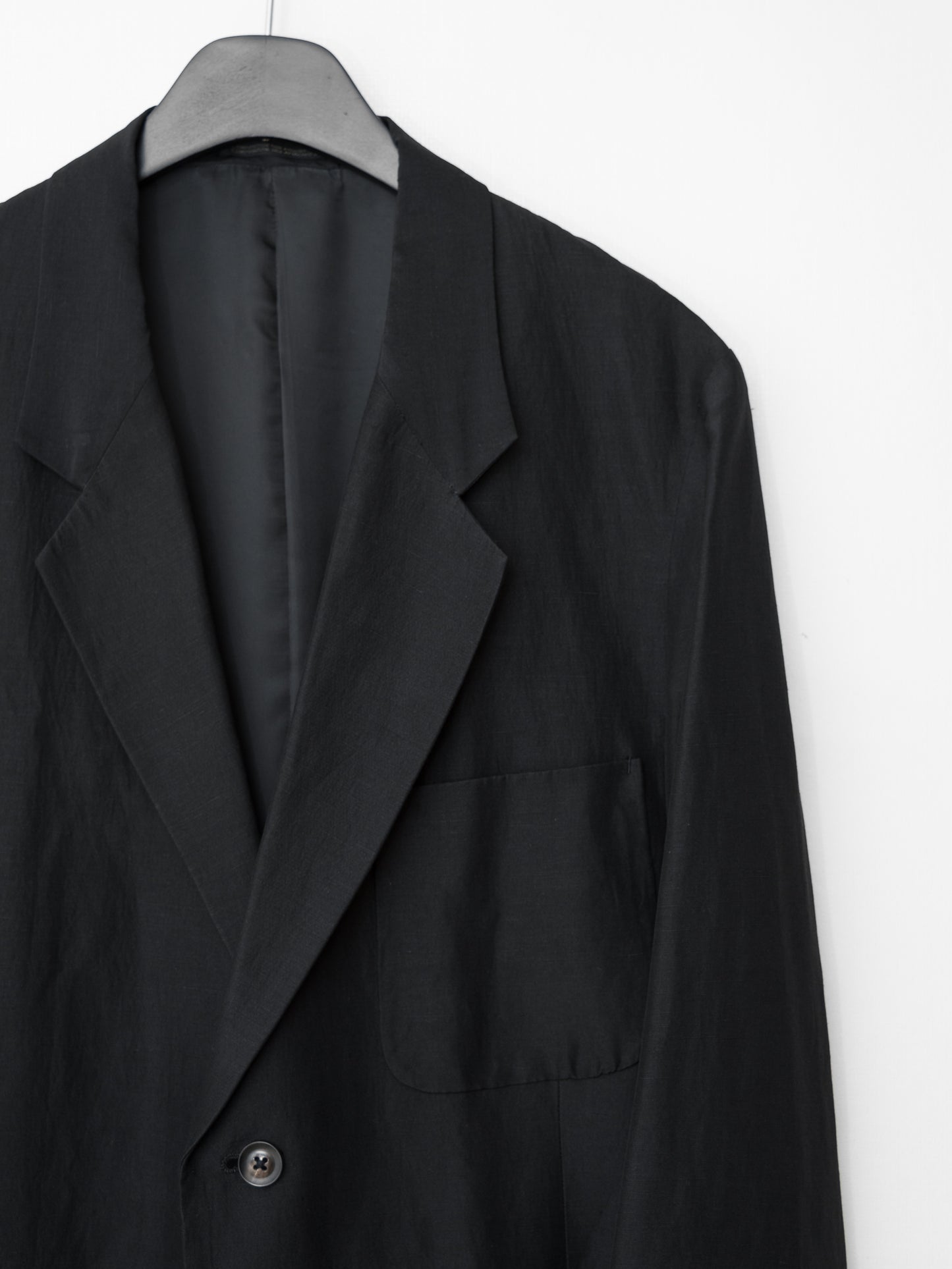 s/s 03 tailored jacket black ∙ silk ramie ∙ small