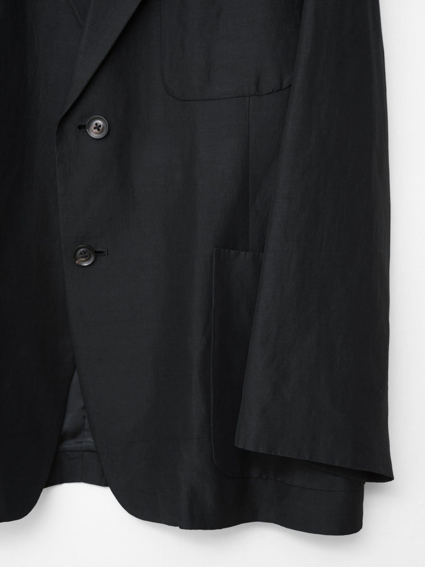 s/s 03 tailored jacket black ∙ silk ramie ∙ small