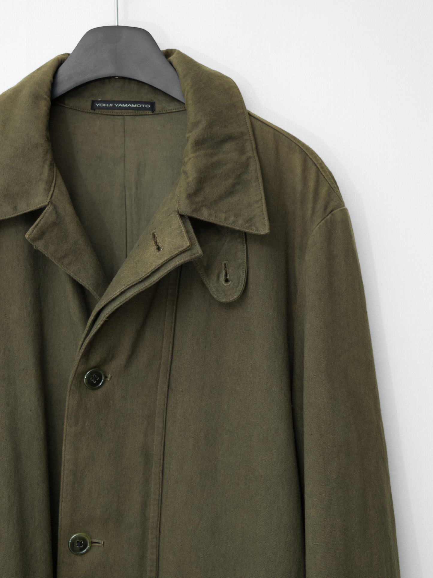 a/w 03 garment dyed motorcycle coat olive drab ∙ cotton ∙ large