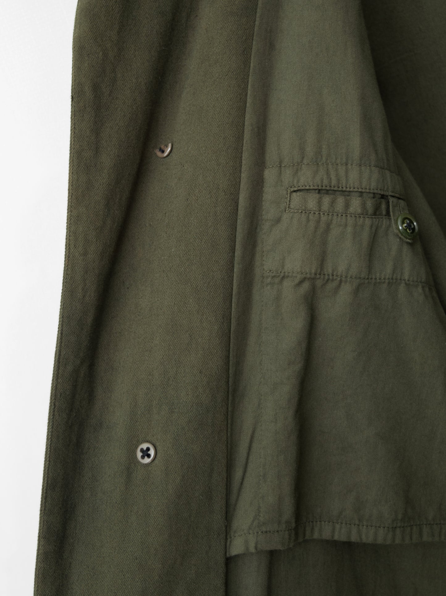 a/w 03 garment dyed motorcycle coat olive drab ∙ cotton ∙ large