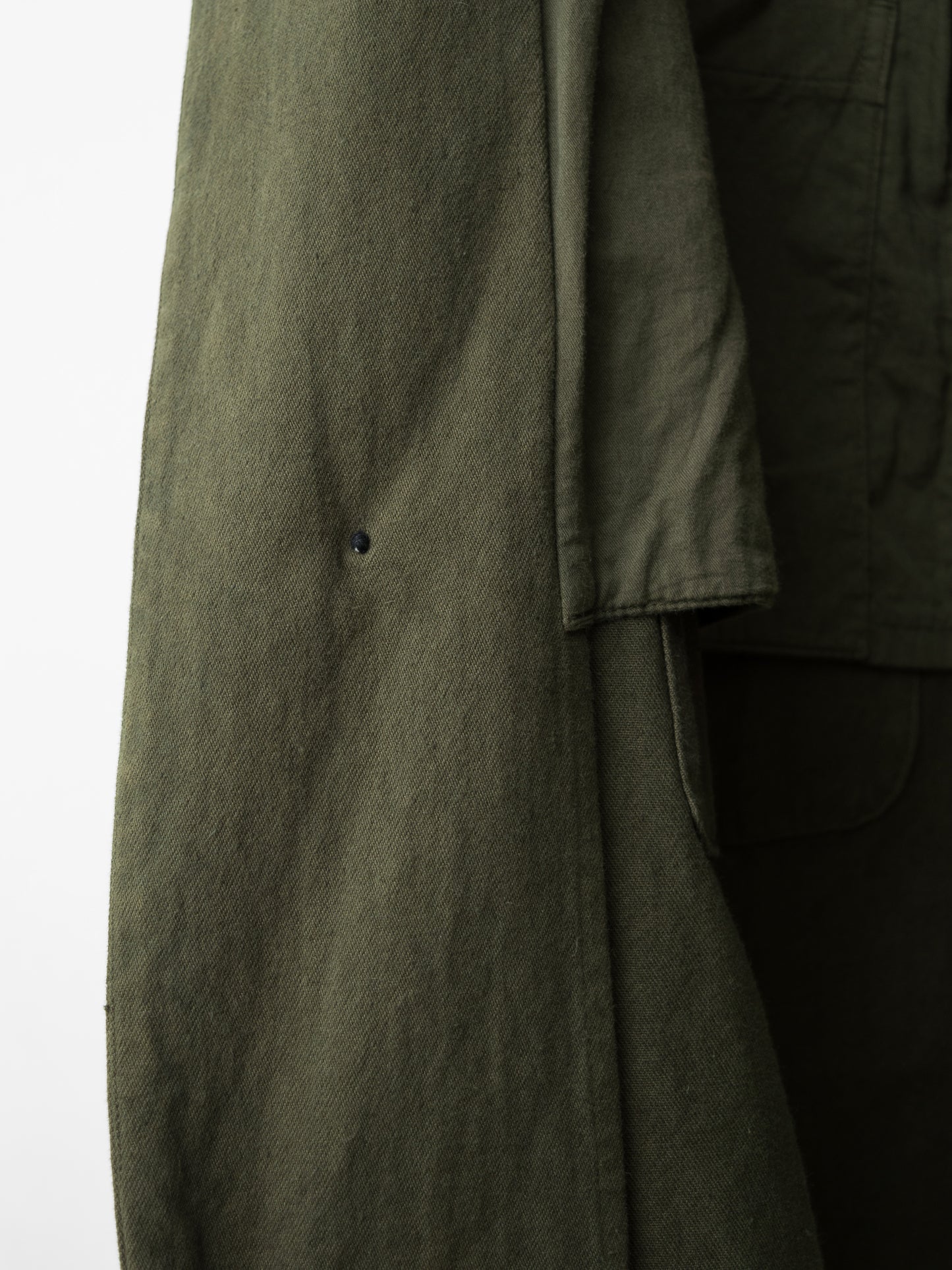 a/w 03 garment dyed motorcycle coat olive drab ∙ cotton ∙ large