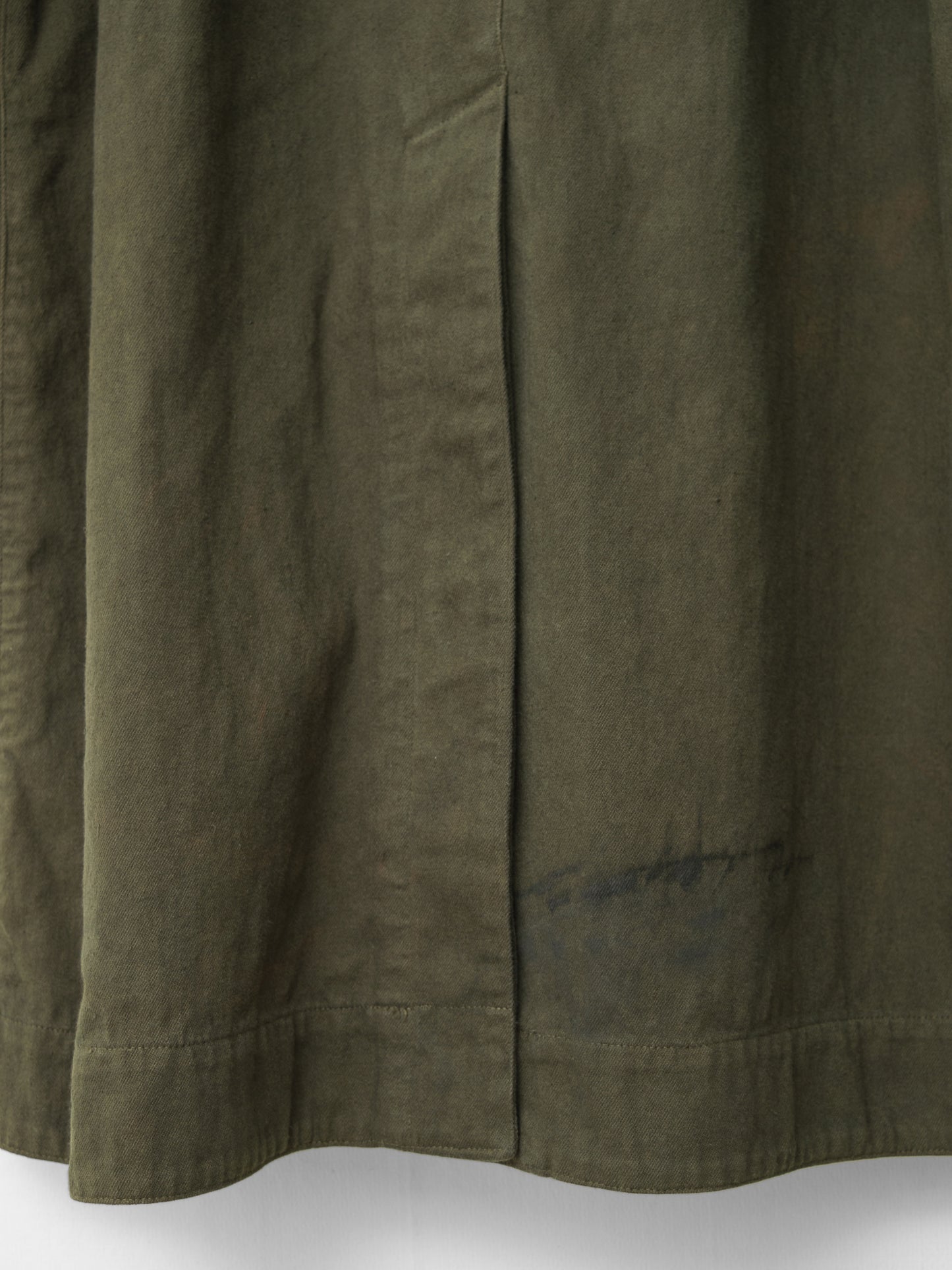 a/w 03 garment dyed motorcycle coat olive drab ∙ cotton ∙ large