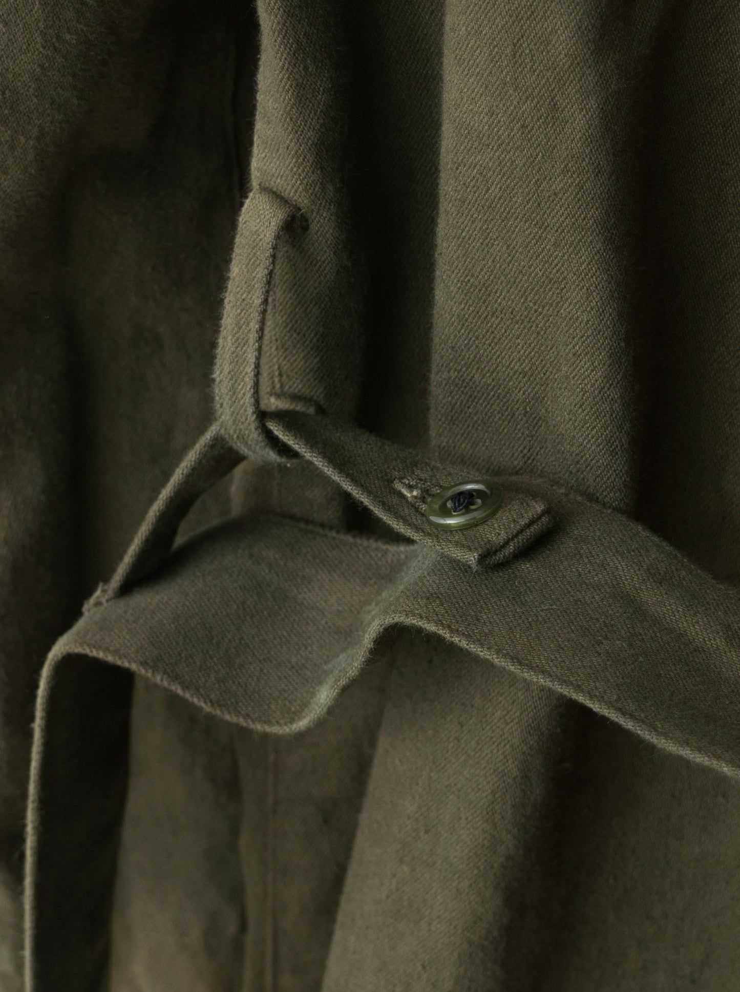 a/w 03 garment dyed motorcycle coat olive drab ∙ cotton ∙ large