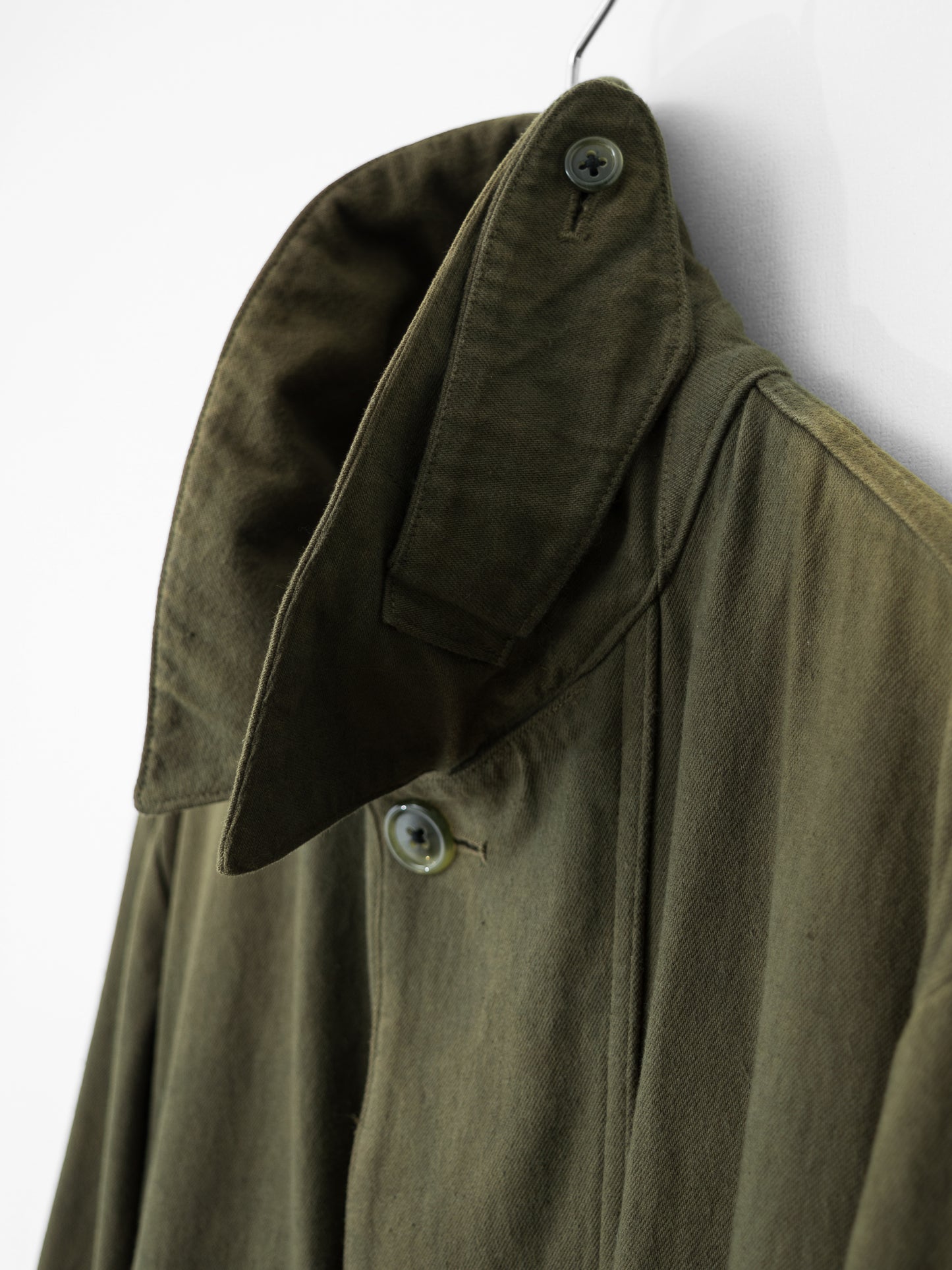 a/w 03 garment dyed motorcycle coat olive drab ∙ cotton ∙ large