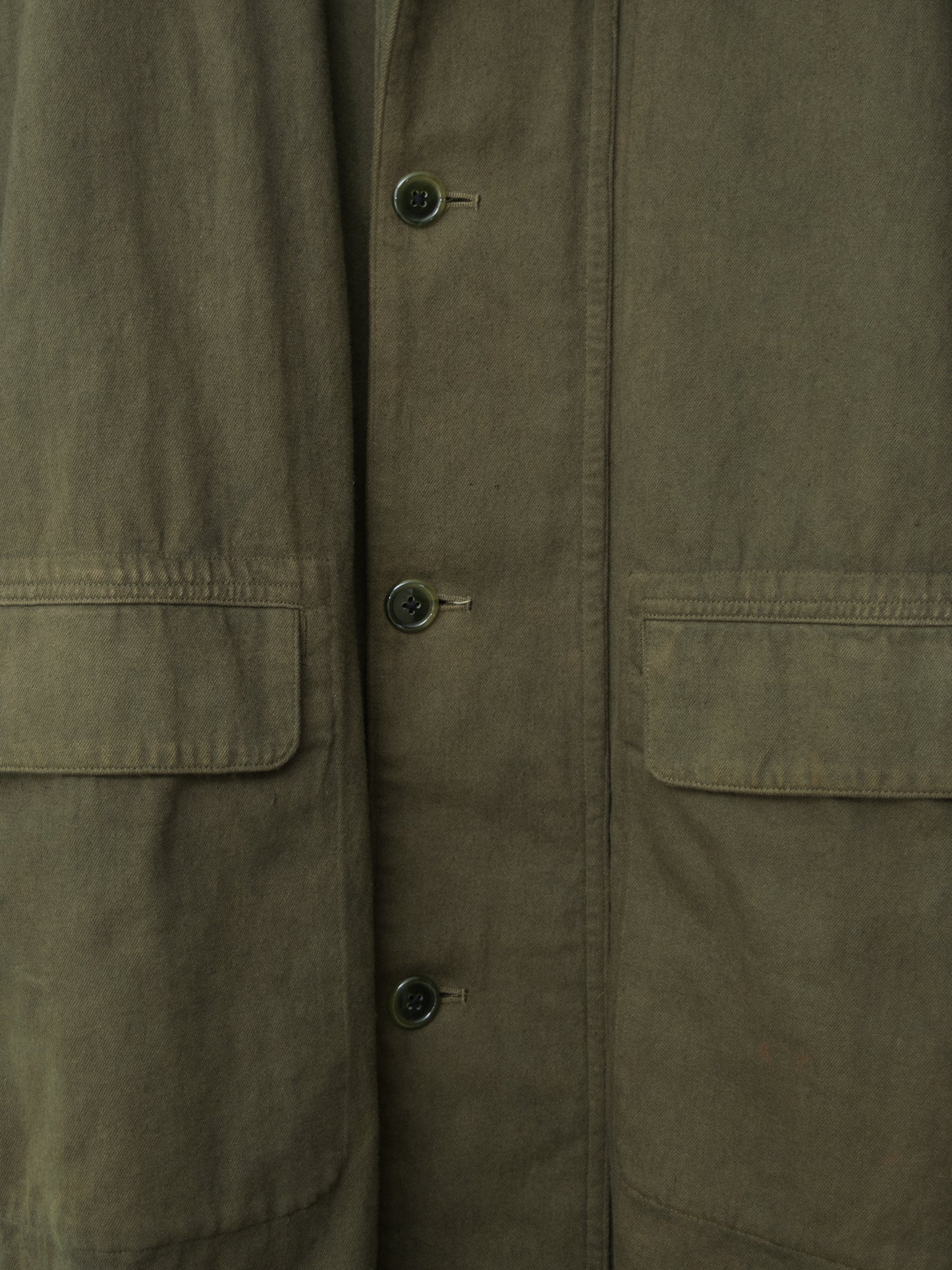 a/w 03 garment dyed motorcycle coat olive drab ∙ cotton ∙ large