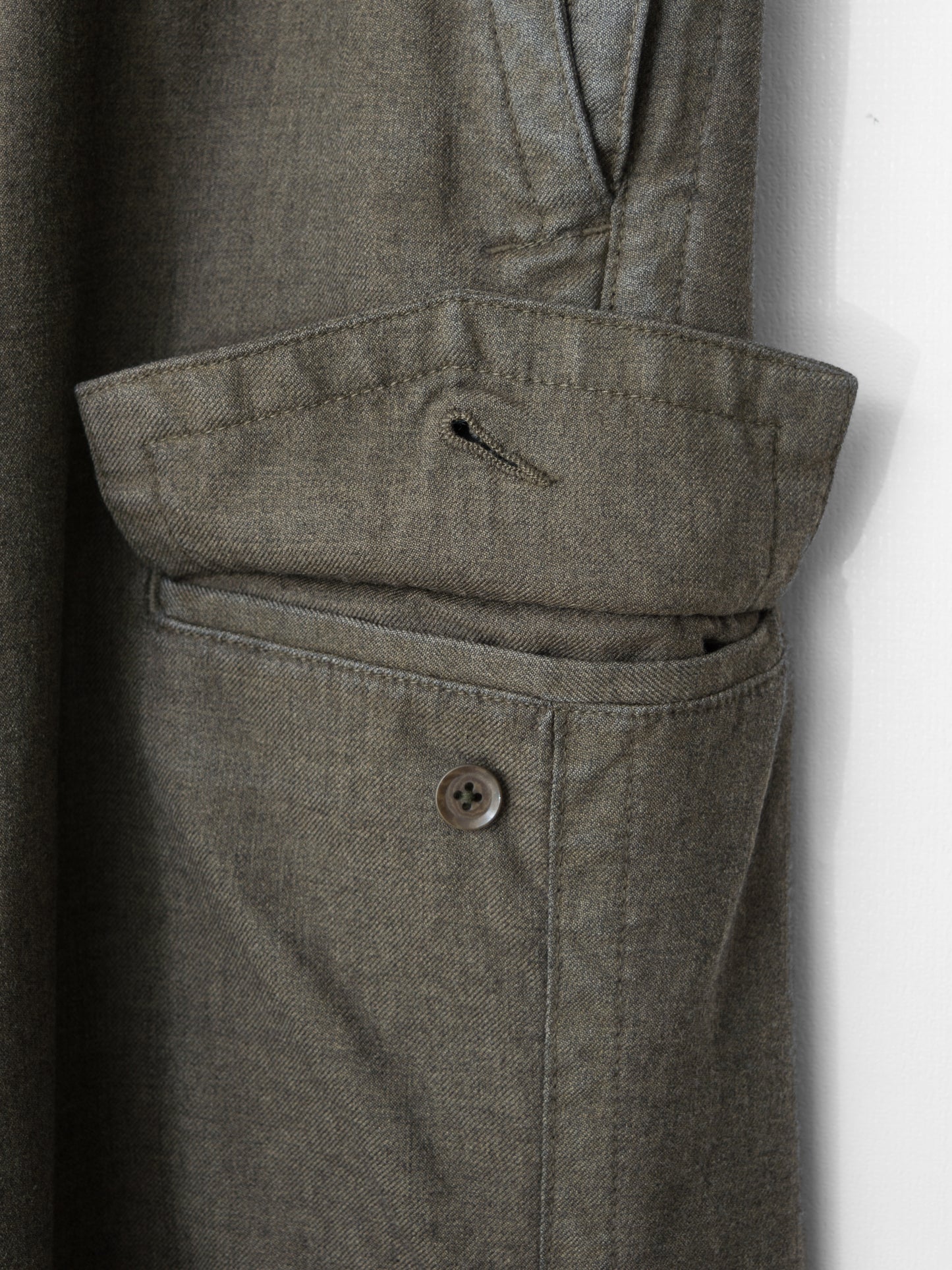 a/w 08 pigment printed cargo pants aged brown ∙ wool ∙ medium