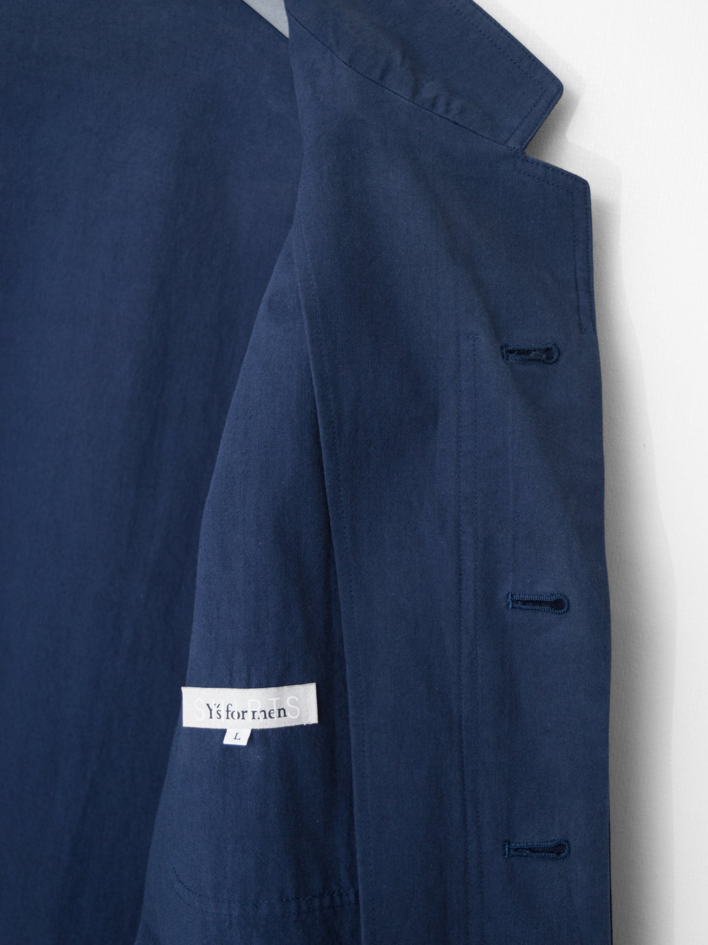 hidden placket tailored jacket blue ∙ cotton typewriter ∙ medium