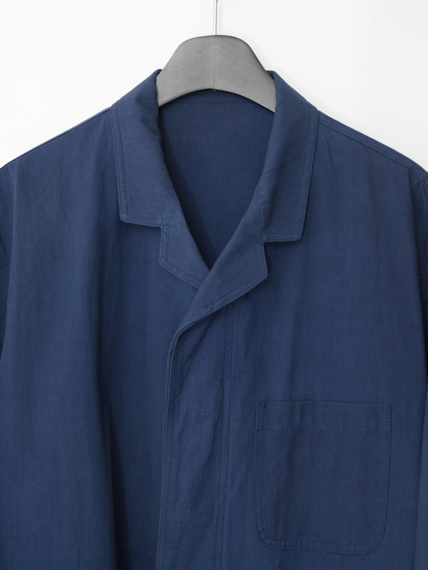 hidden placket tailored jacket blue ∙ cotton typewriter ∙ medium