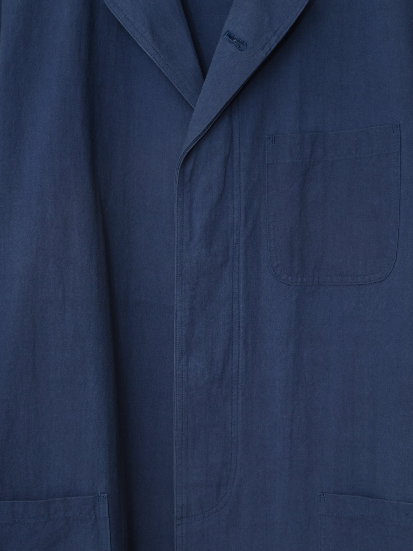 hidden placket tailored jacket blue ∙ cotton typewriter ∙ medium