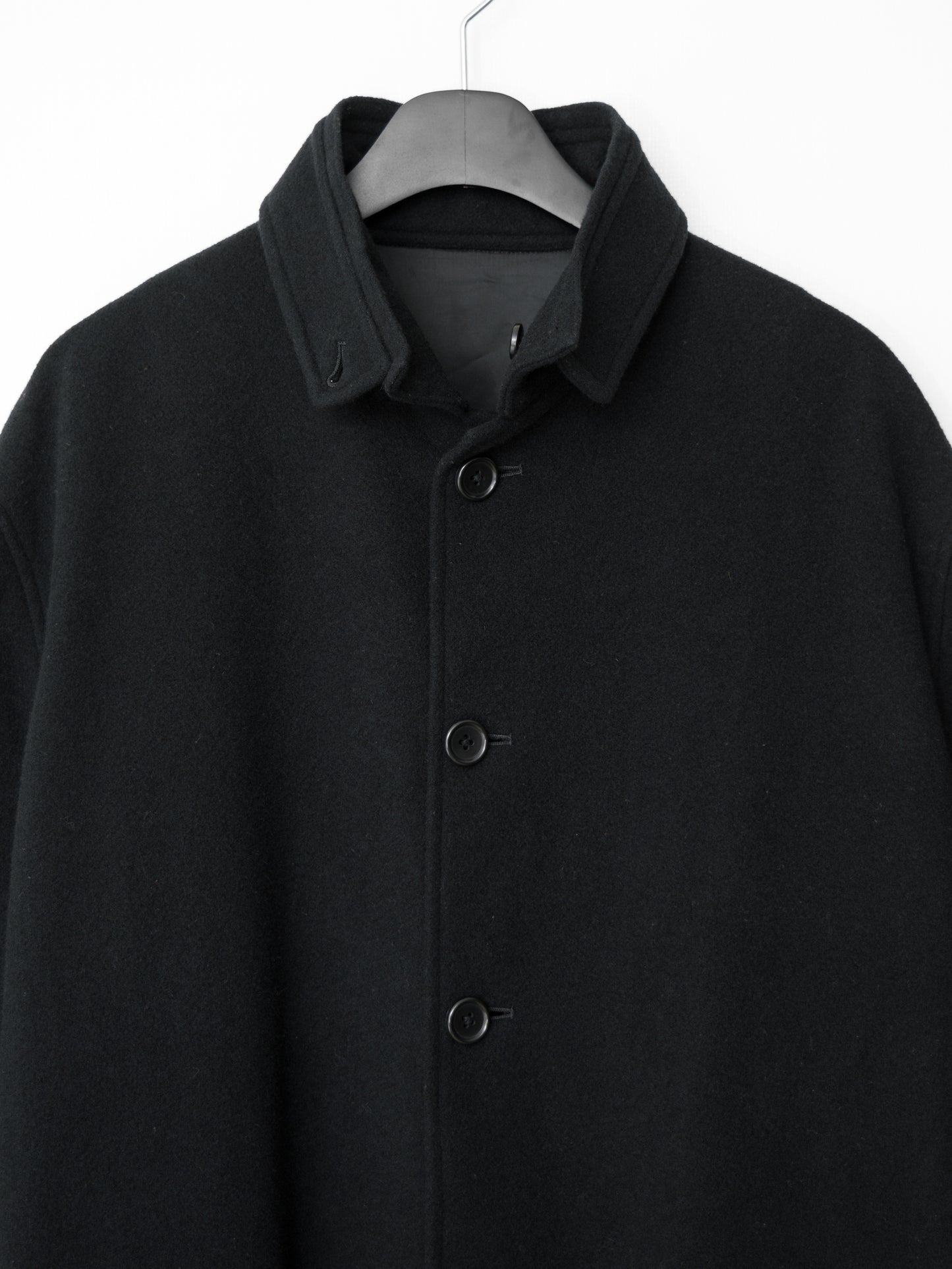 belted mac coat black ∙ wool nylon ∙ medium