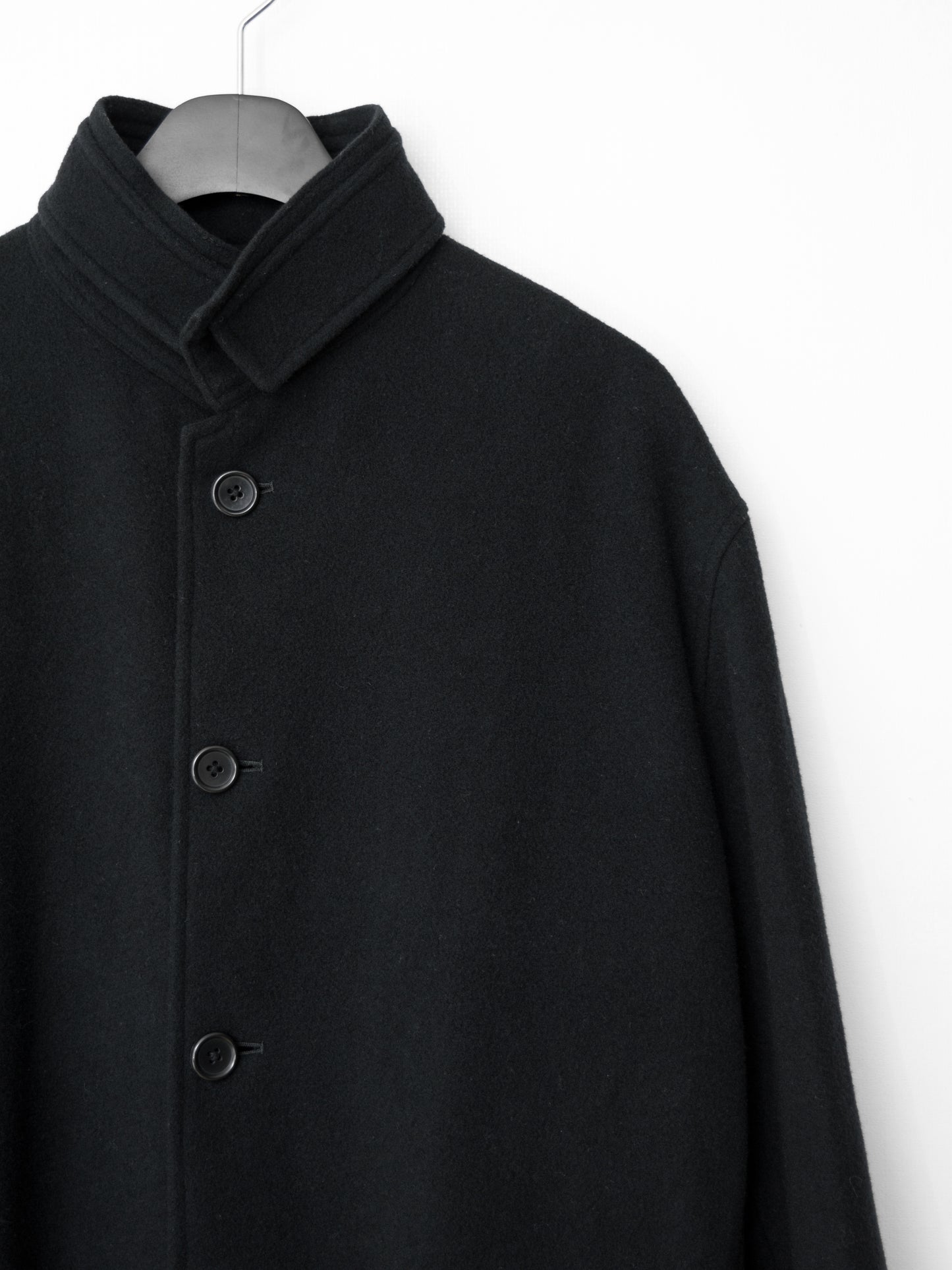 belted mac coat black ∙ wool nylon ∙ medium
