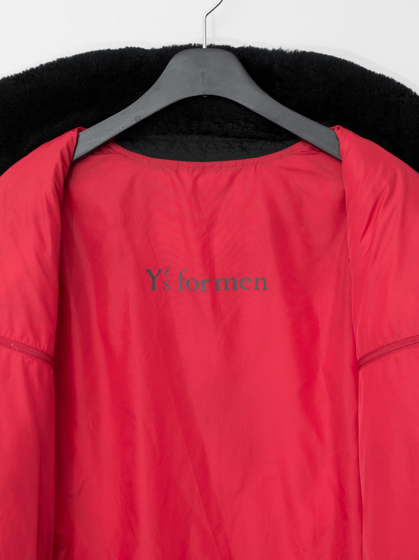 a/w 01 fleece collared down jacket black ∙ nylon ∙ large