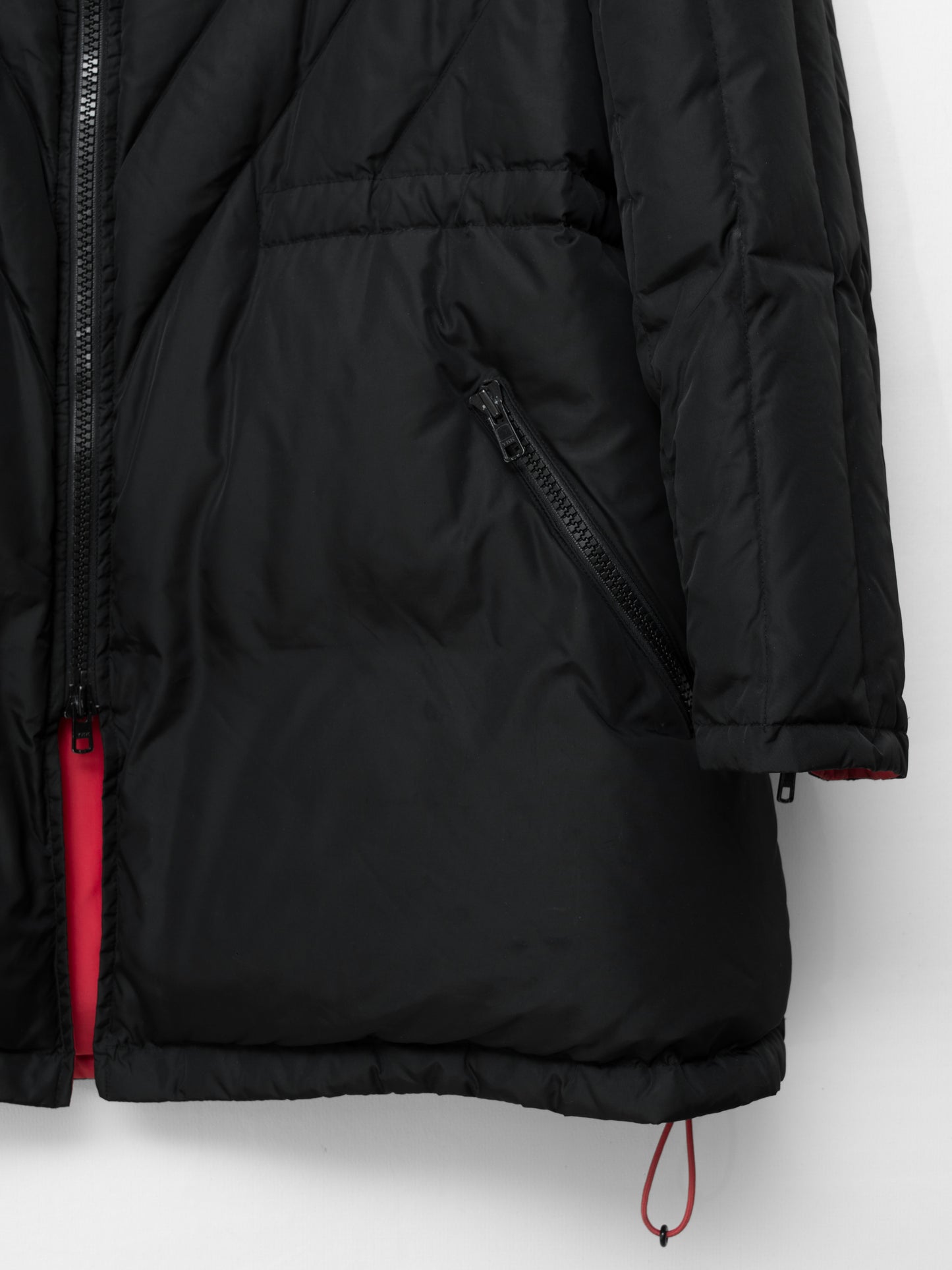 a/w 01 fleece collared down jacket black ∙ nylon ∙ large