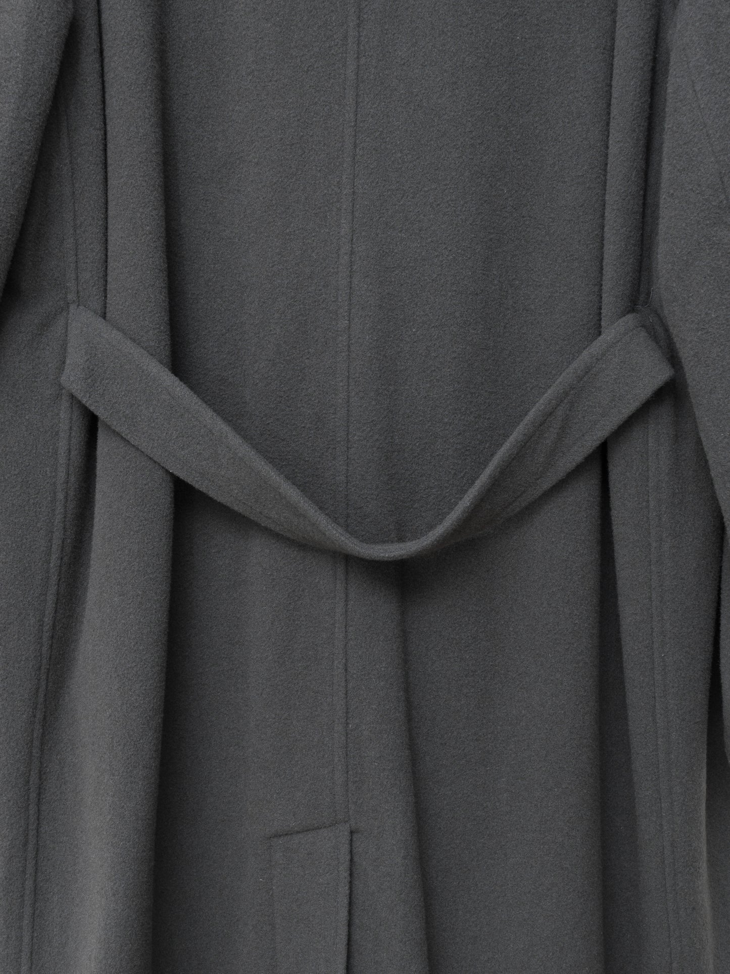 hooded tielocken coat pigeon grey ∙ melton wool nylon ∙ medium