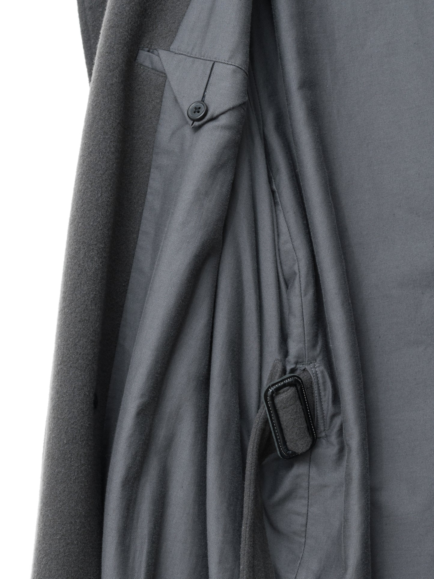 hooded tielocken coat pigeon grey ∙ melton wool nylon ∙ medium