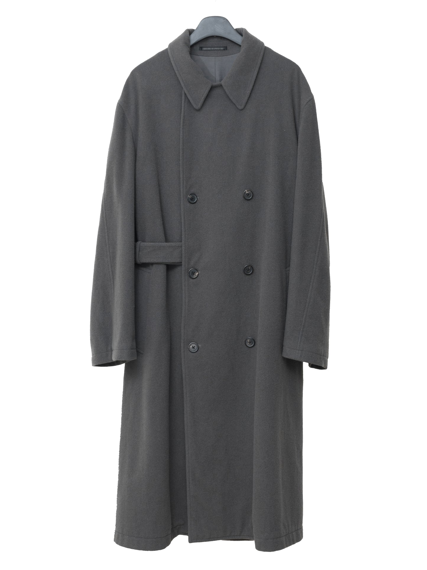 hooded tielocken coat pigeon grey ∙ melton wool nylon ∙ medium
