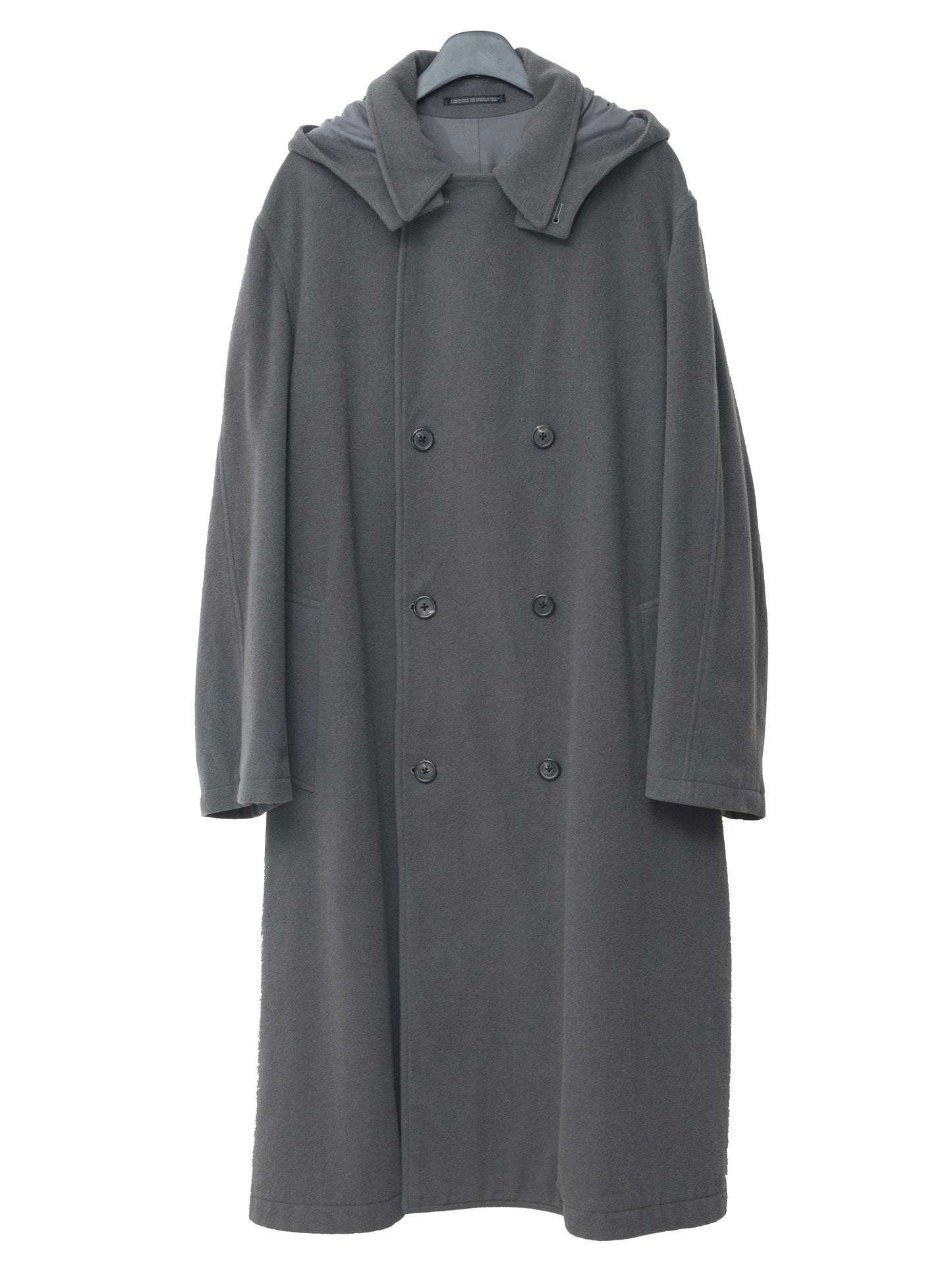 hooded tielocken coat pigeon grey ∙ melton wool nylon ∙ medium