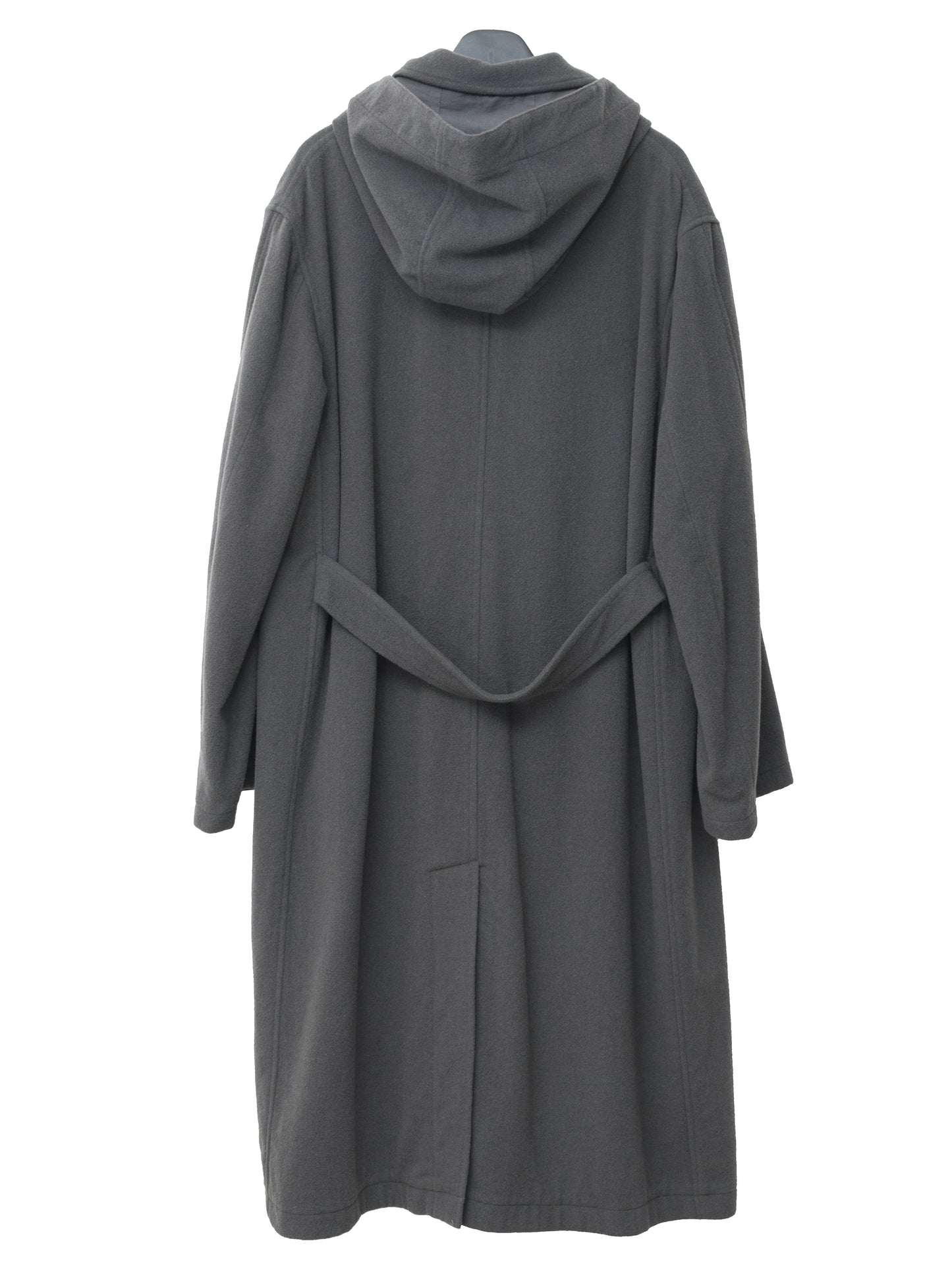 hooded tielocken coat pigeon grey ∙ melton wool nylon ∙ medium