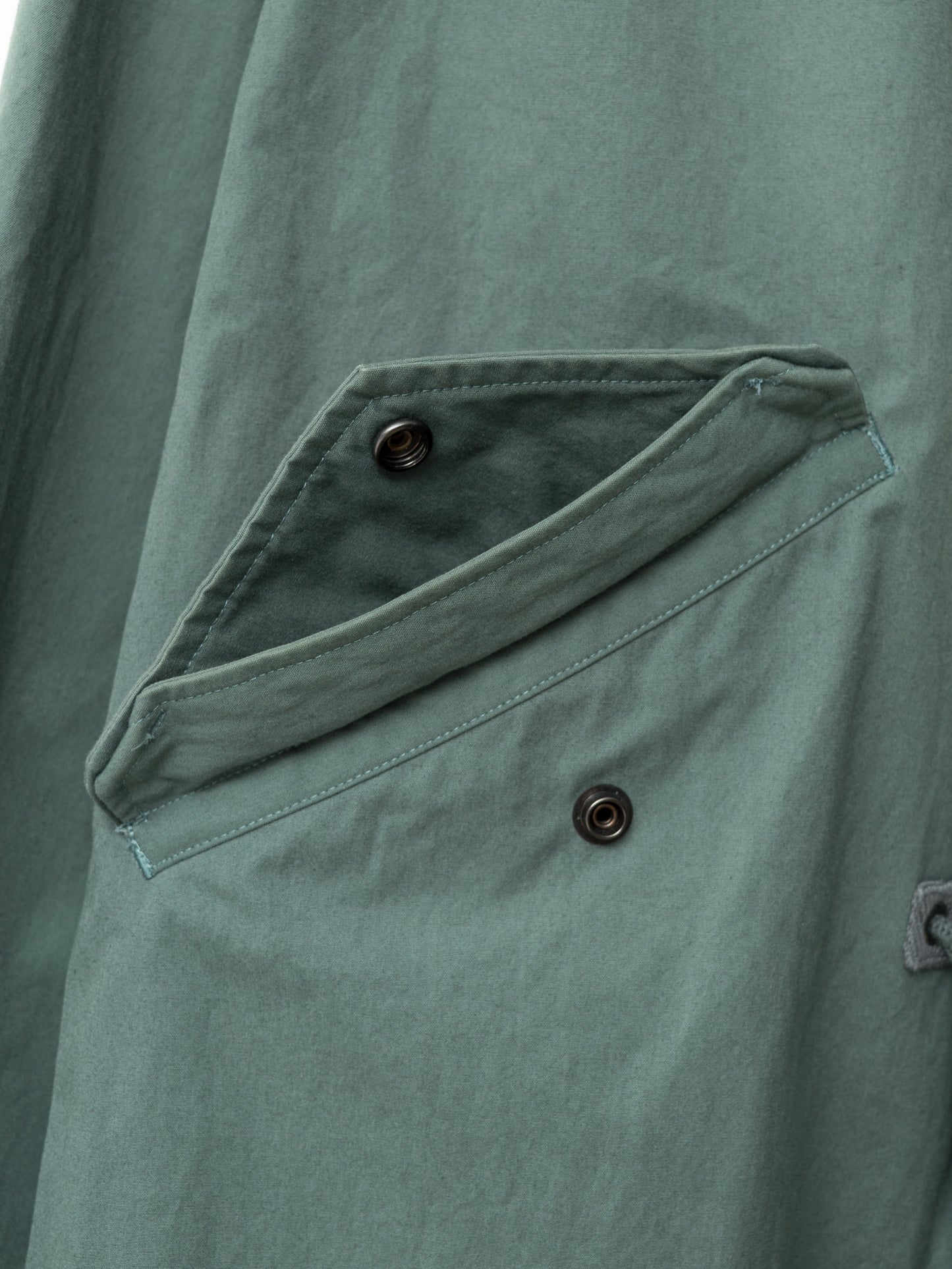 a/w 05 m-65 fishtail parka sage green ∙ poly cotton ∙ one size