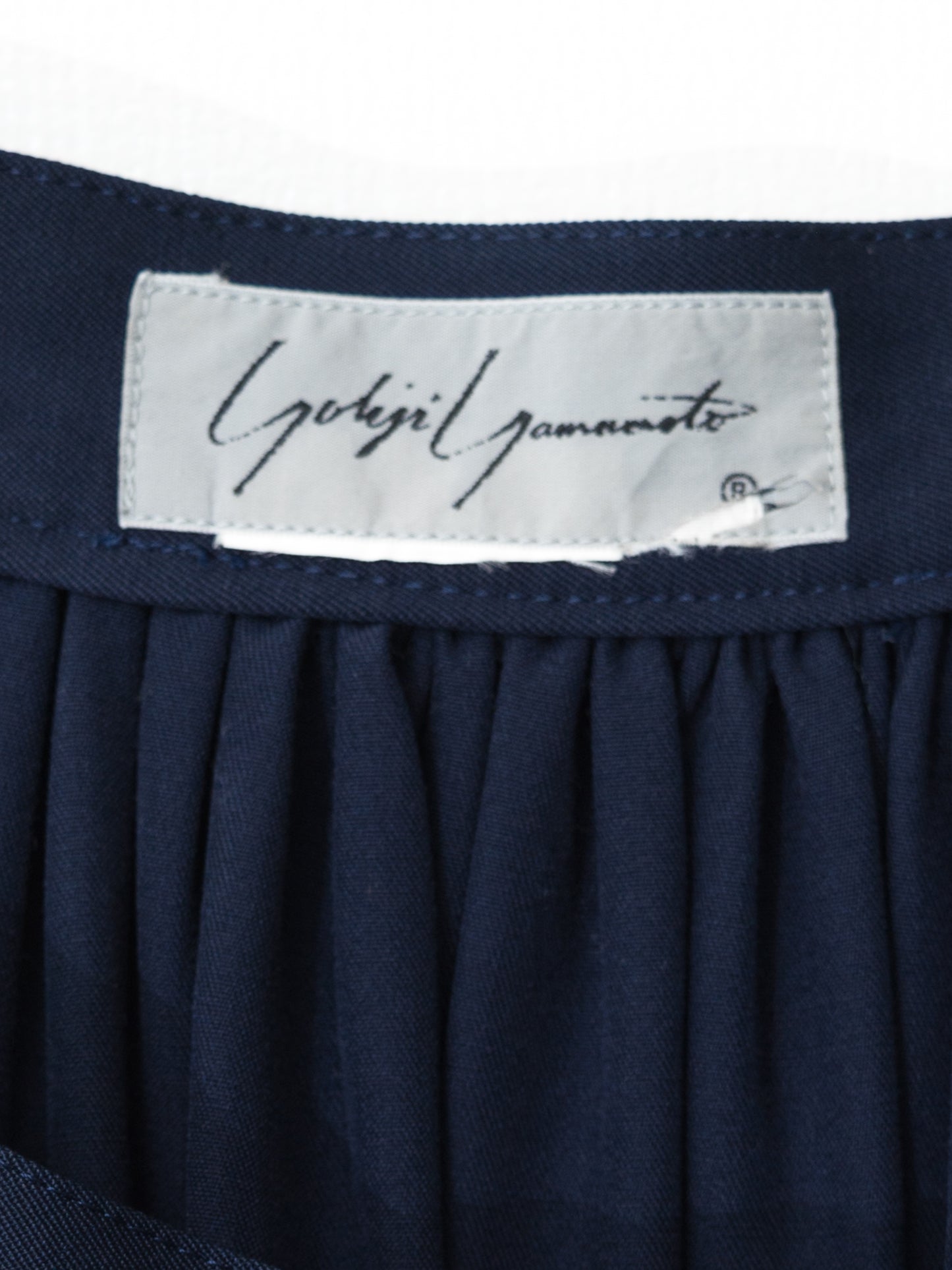 '80s gathered a-line skirt navy ∙ wool ∙ small