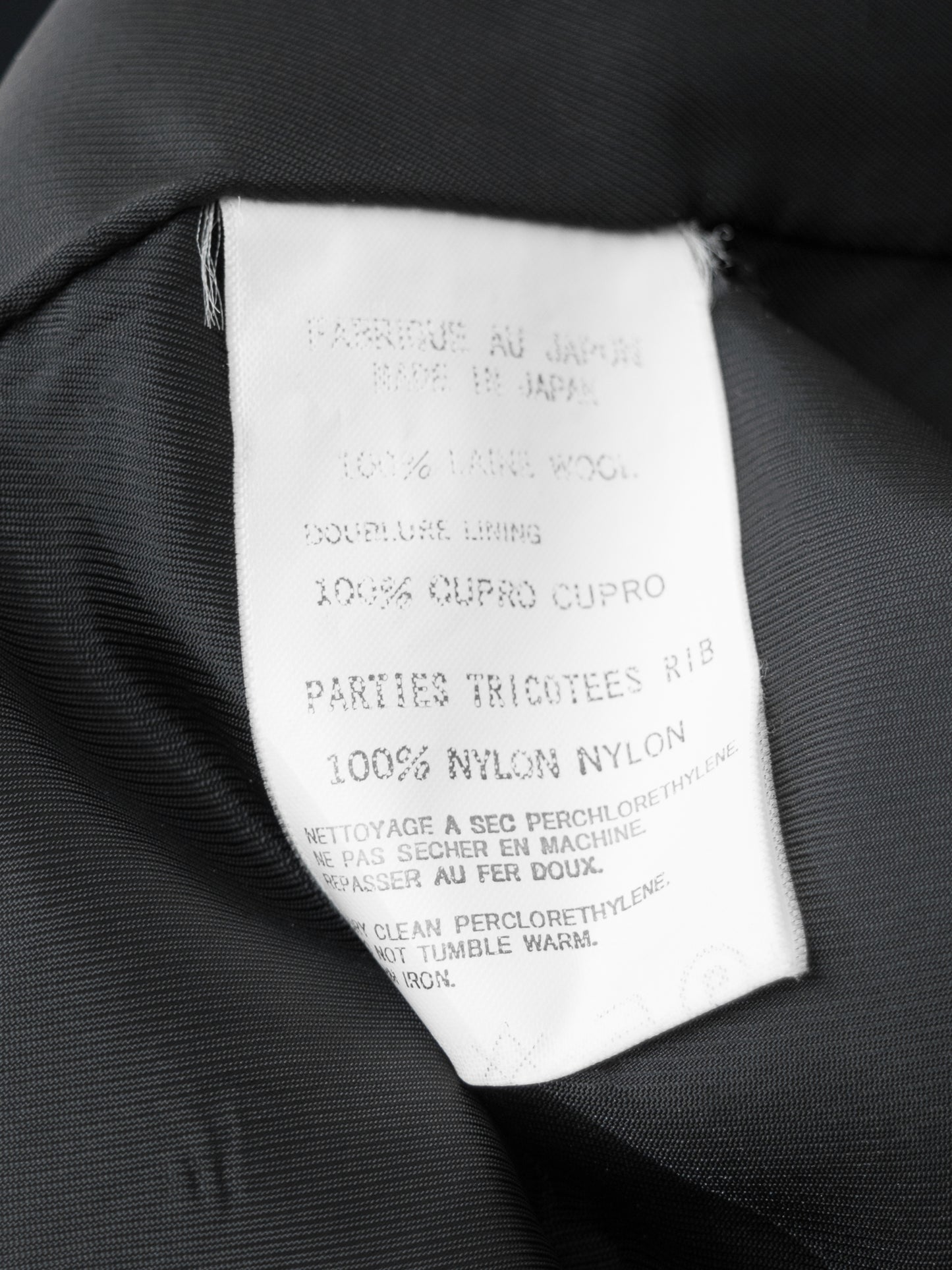 a/w 01 hooded sailor collar jacket black ∙ wool ∙ xsmall