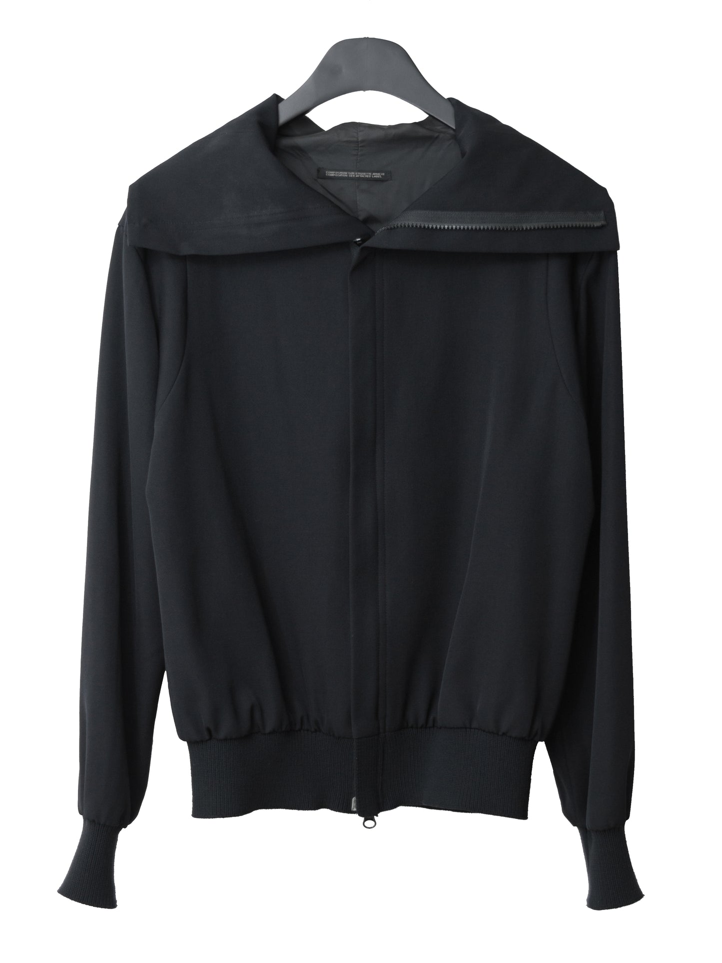 a/w 01 hooded sailor collar jacket black ∙ wool ∙ xsmall