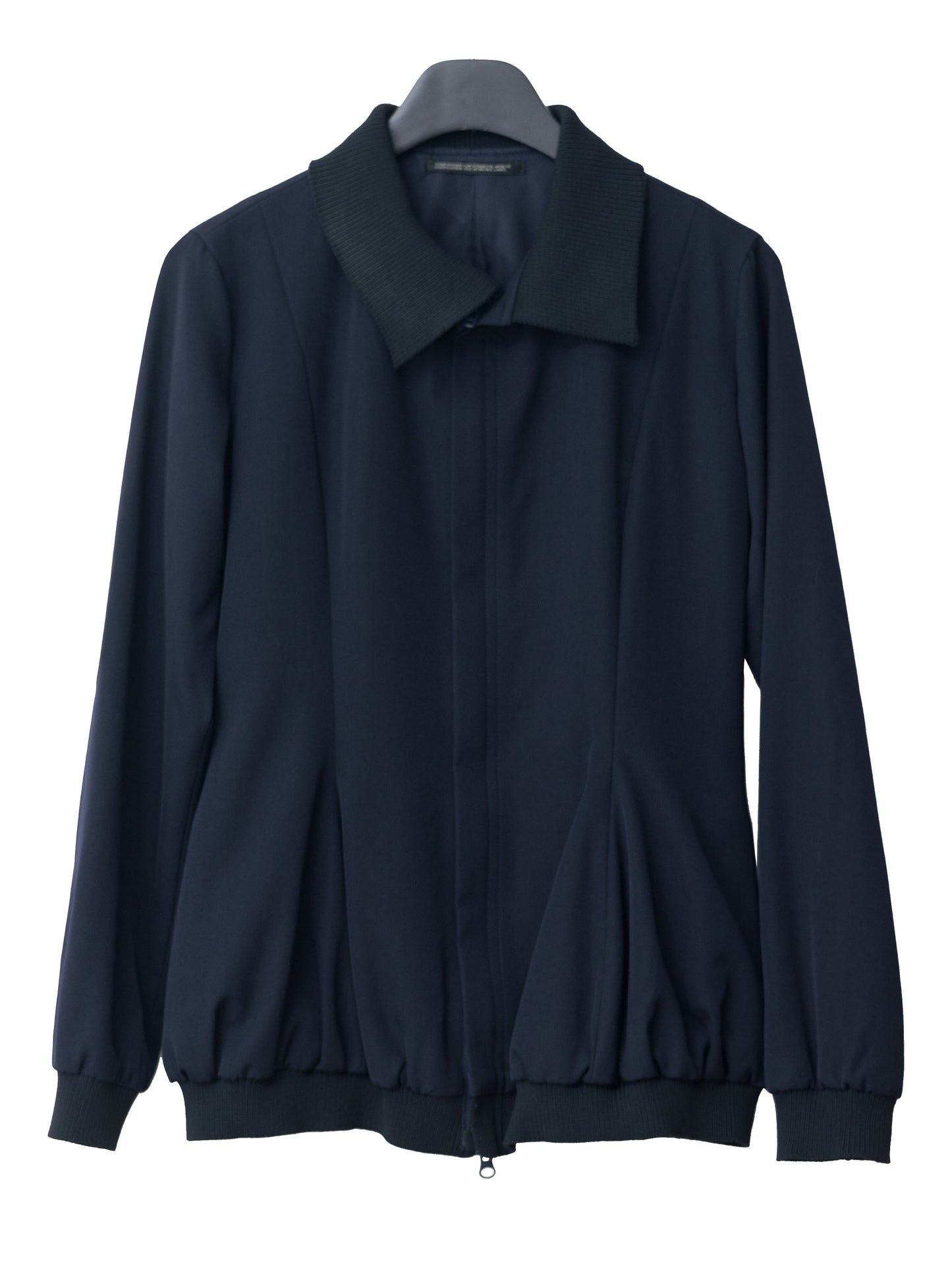 a/w 01 bloused zip front jacket navy ∙ wool ∙ xsmall