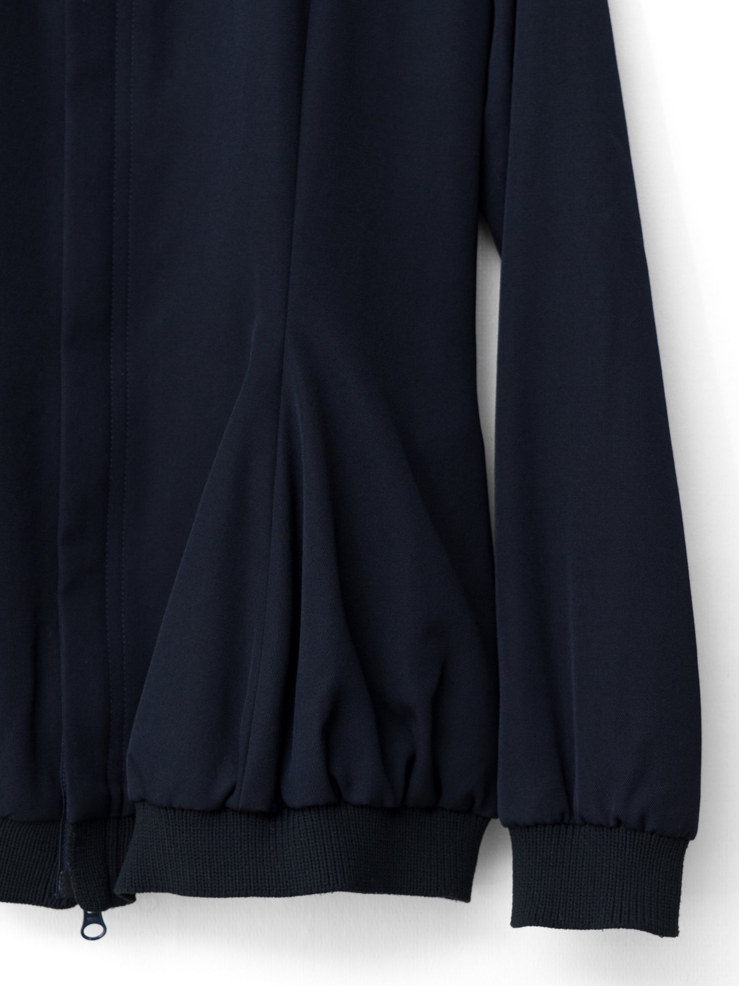 a/w 01 bloused zip front jacket navy ∙ wool ∙ xsmall