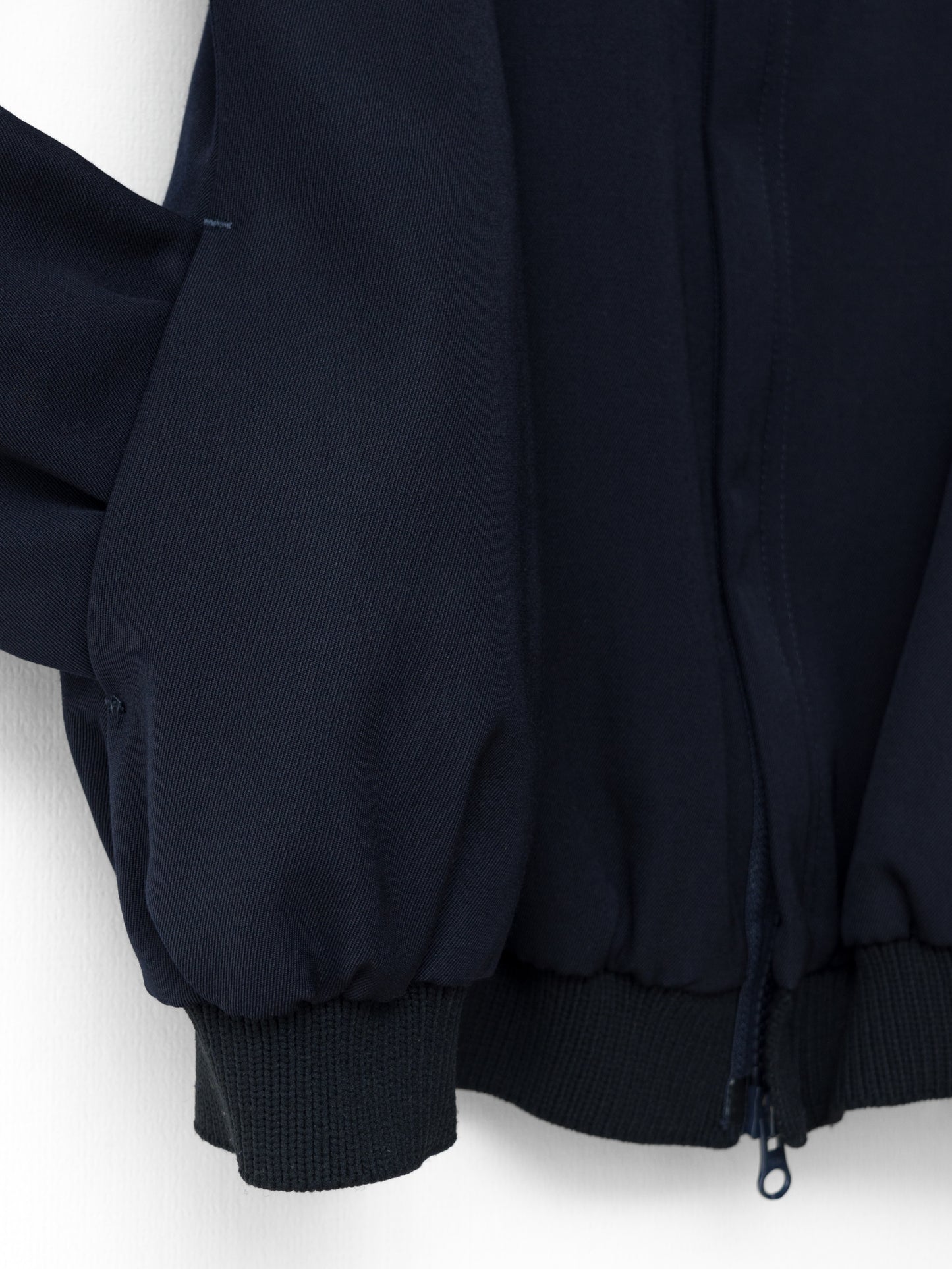 a/w 01 bloused zip front jacket navy ∙ wool ∙ xsmall
