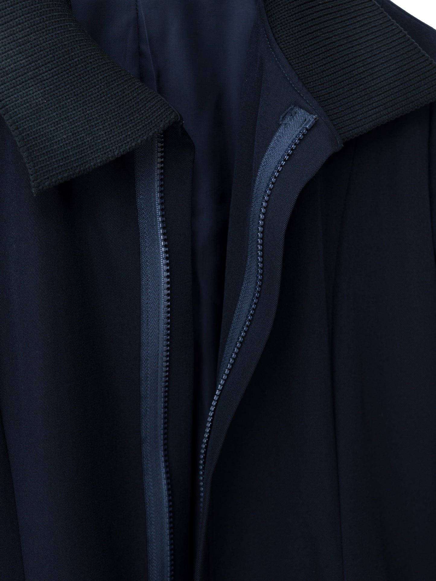 a/w 01 bloused zip front jacket navy ∙ wool ∙ xsmall