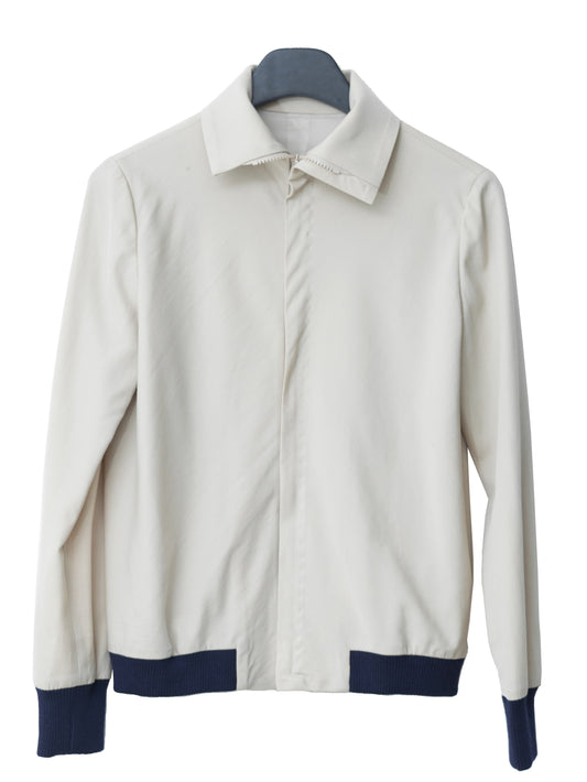 a/w 01 full zip front blouson bone ∙ wool ∙ xsmall