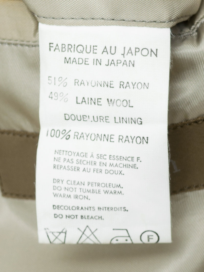 straight hem tailored jacket beige houndstooth ∙ rayon wool ∙ medium