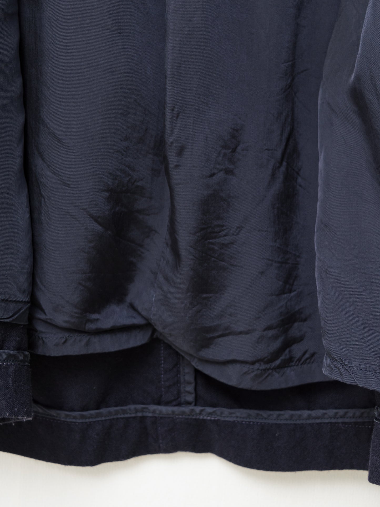 a/w 09 garment dyed military toggle jacket navy ∙ wool nylon ∙ medium