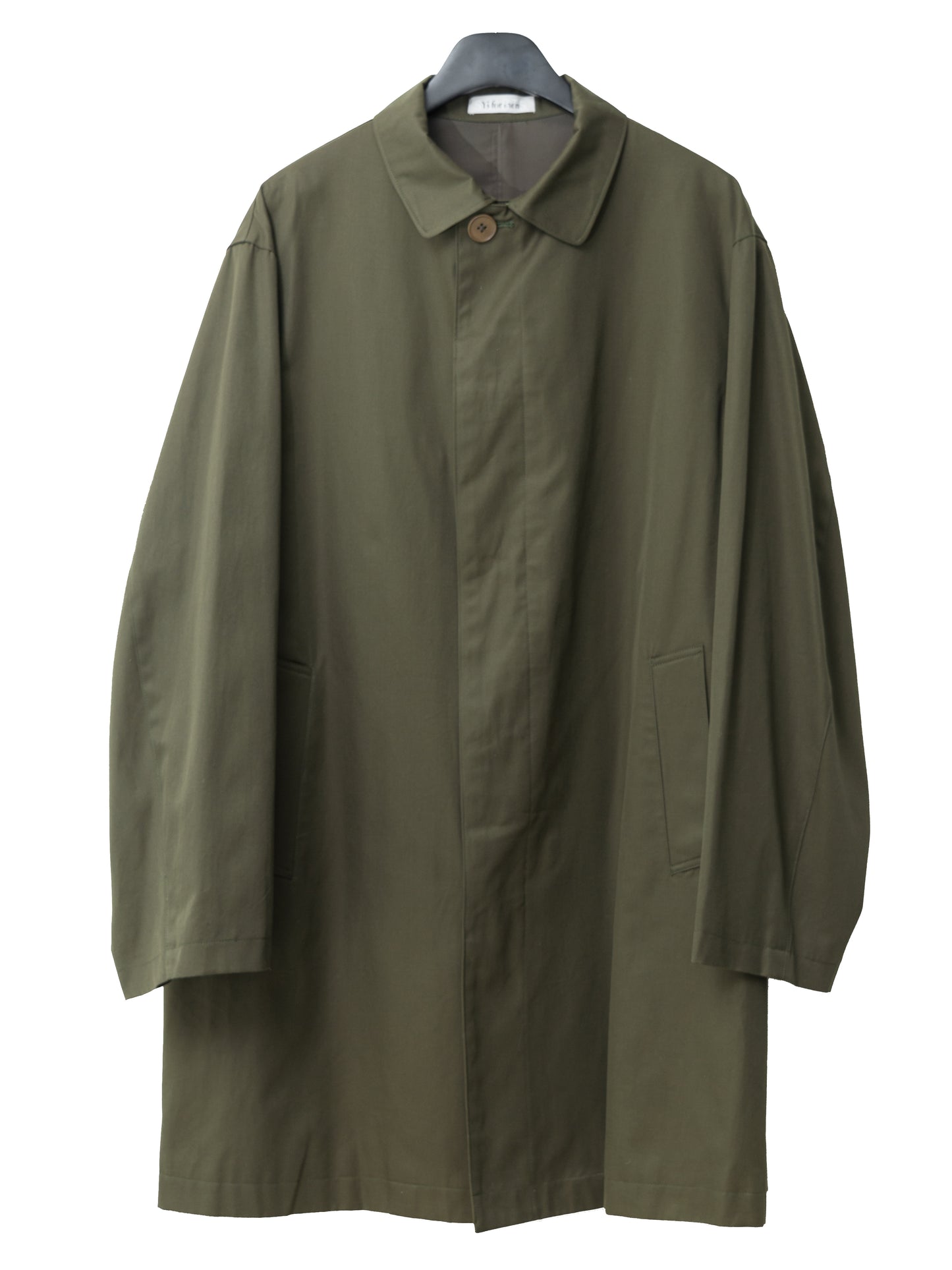hidden placket mac coat olive ∙ cotton ∙ medium