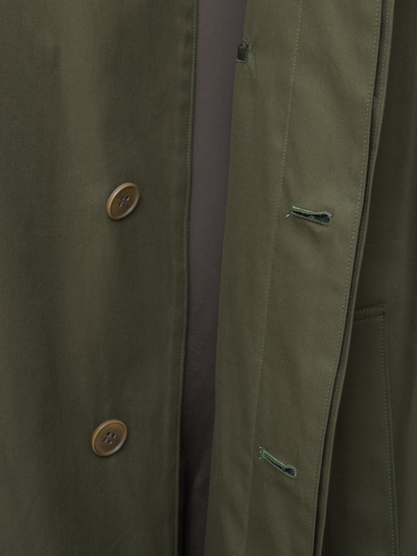 hidden placket mac coat olive ∙ cotton ∙ medium