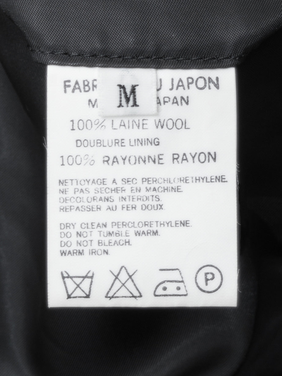 hidden placket mac coat black ∙ wrinkled wool ∙ medium