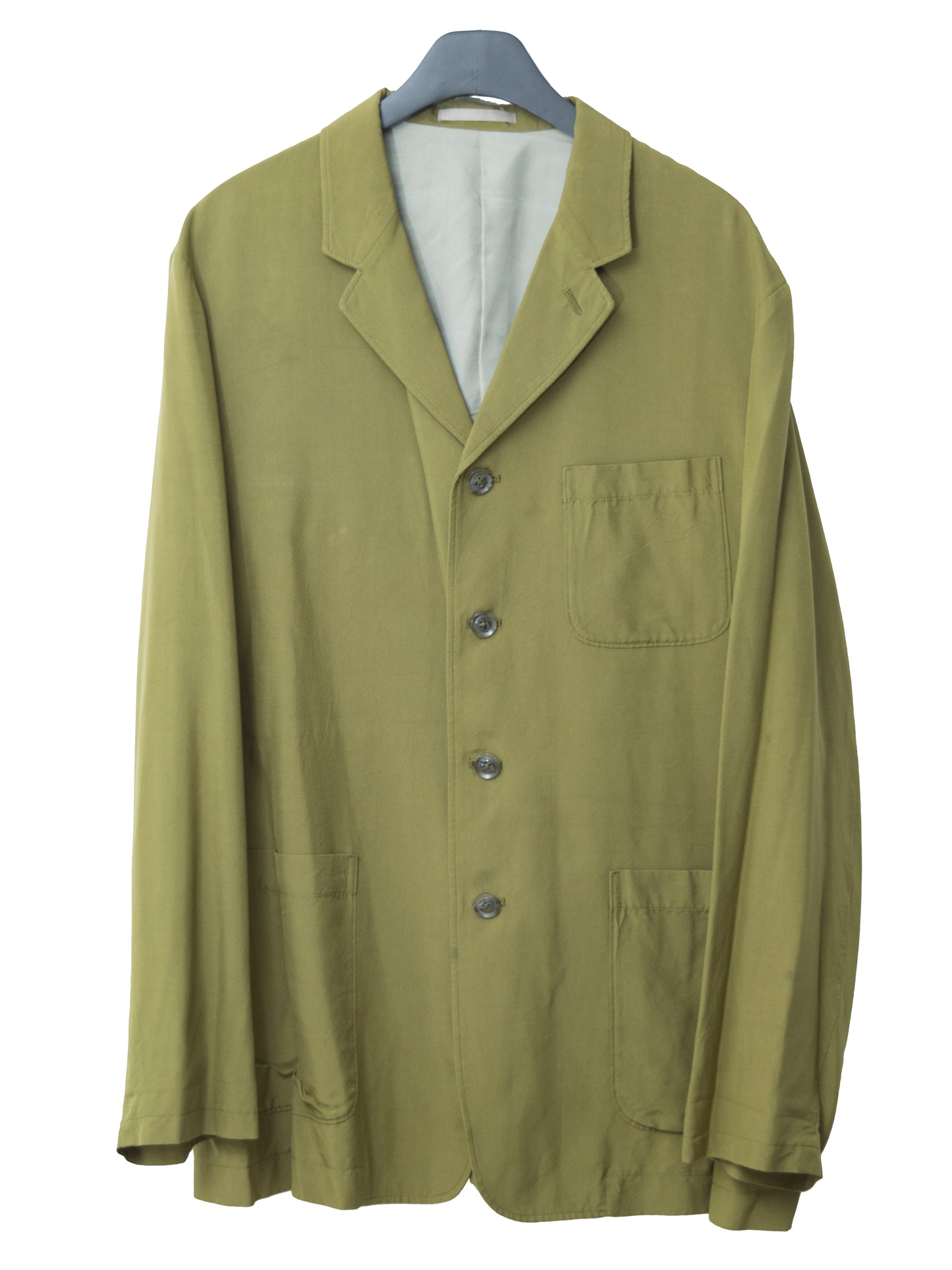 patch pocket tailored jacket gold moss ∙ silk ∙ large