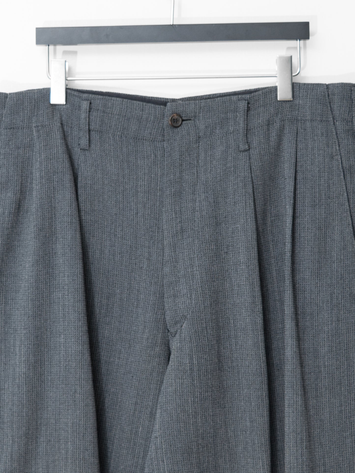 knit double pleat trousers grey ∙ wool cotton rayon ∙ large